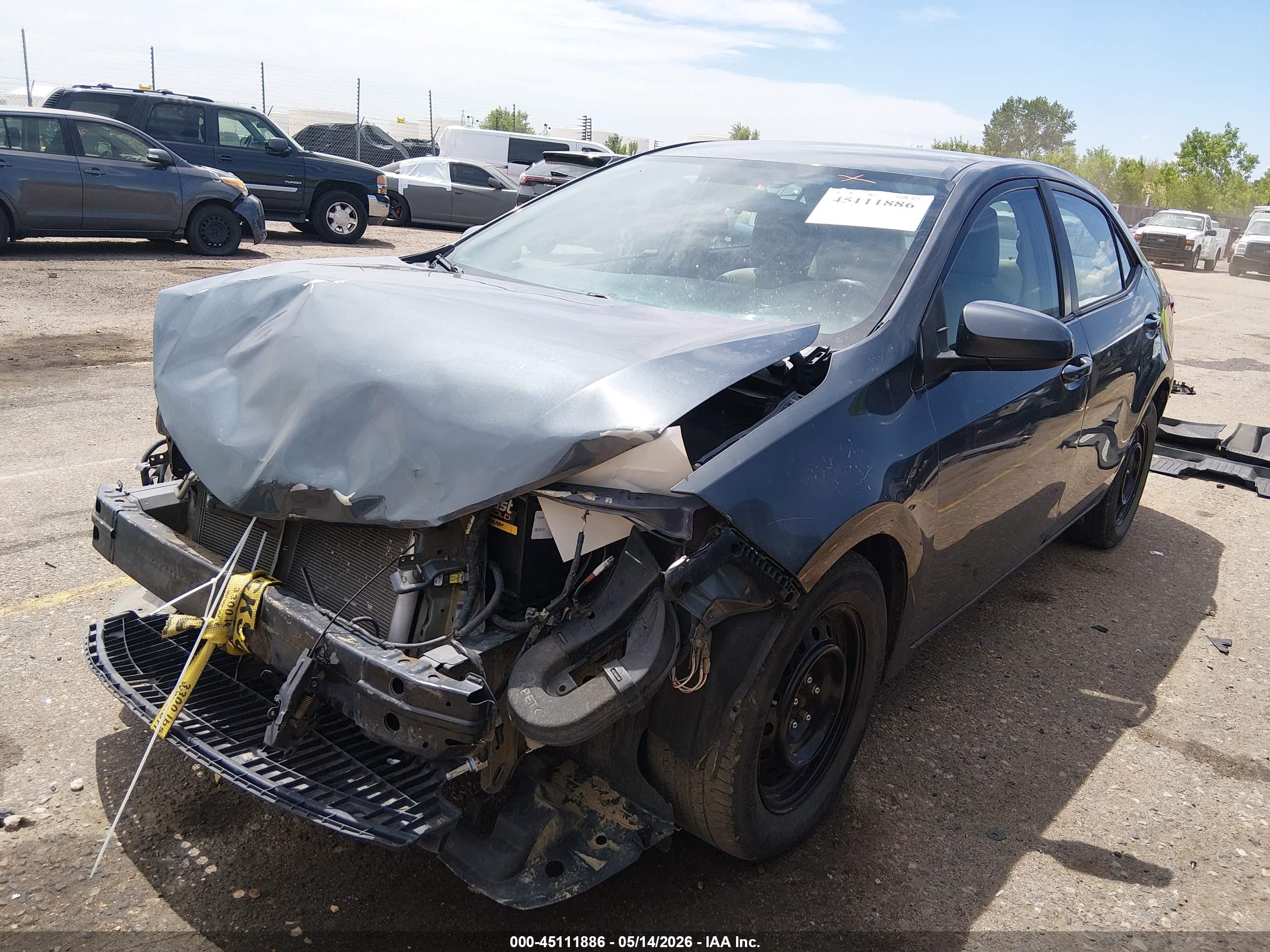 2014 Toyota Corolla Le Gray vin: 5YFBURHE7EP121395
