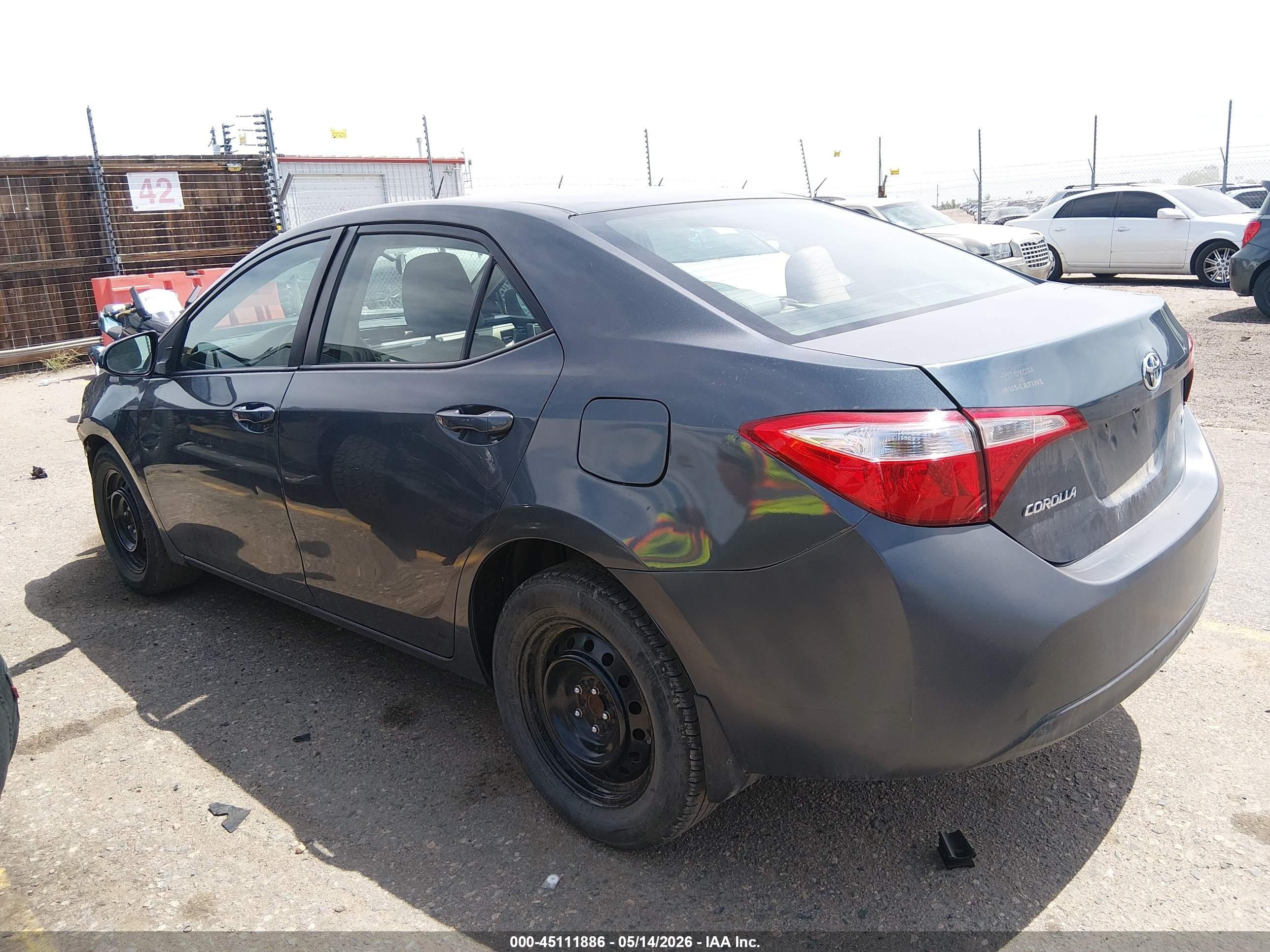 2014 Toyota Corolla Le Gray vin: 5YFBURHE7EP121395