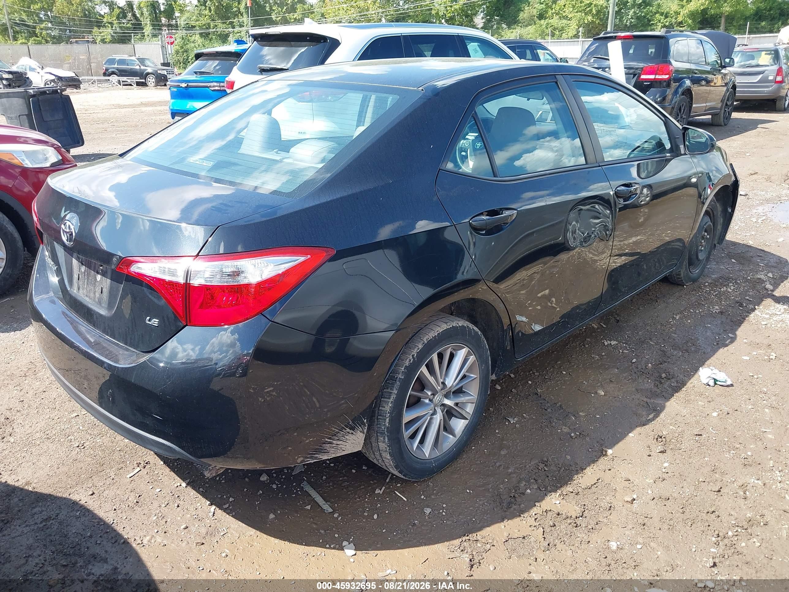 2014 Toyota Corolla Le Plus Black vin: 5YFBURHE7EP128833