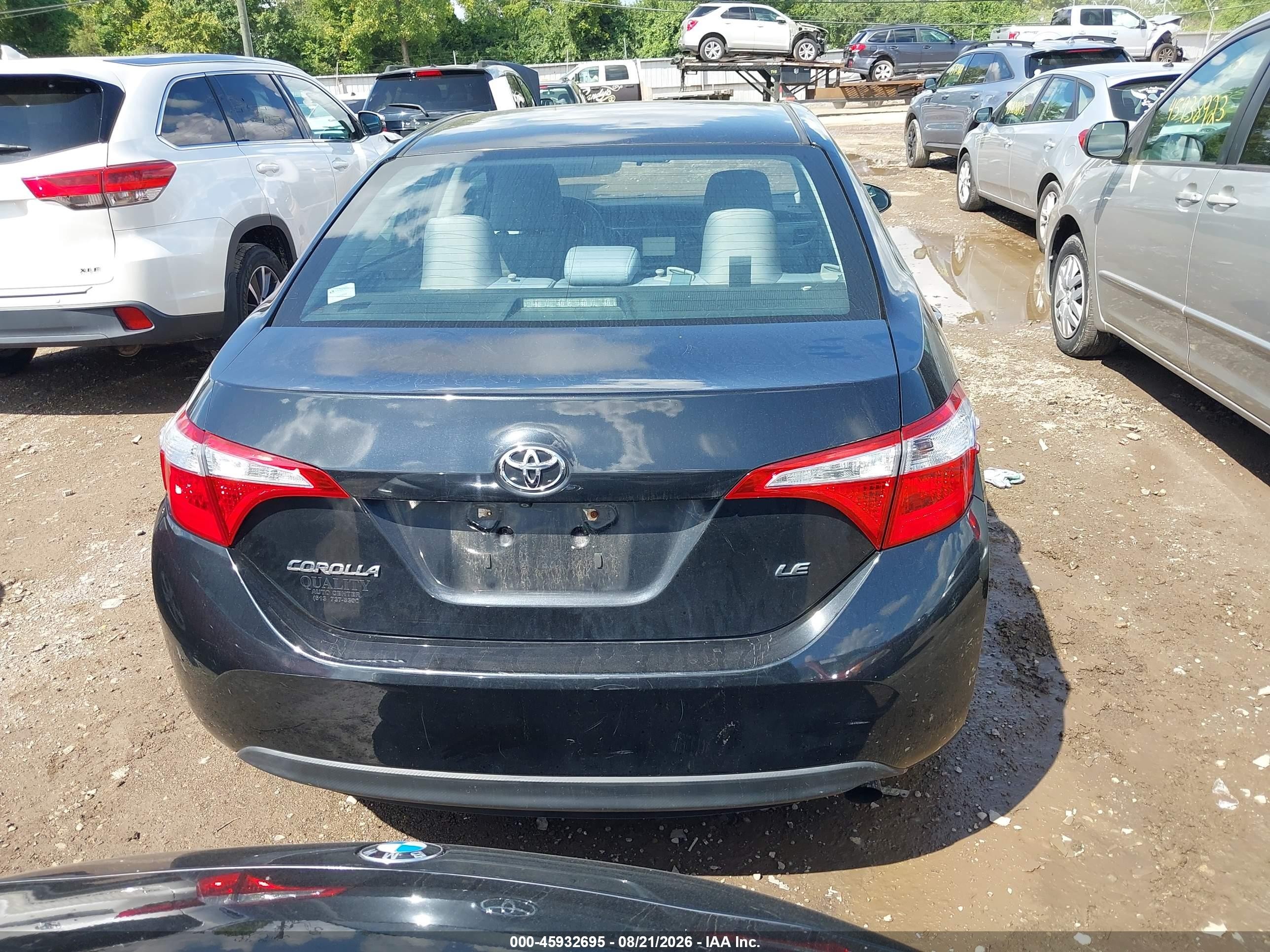 2014 Toyota Corolla Le Plus Black vin: 5YFBURHE7EP128833