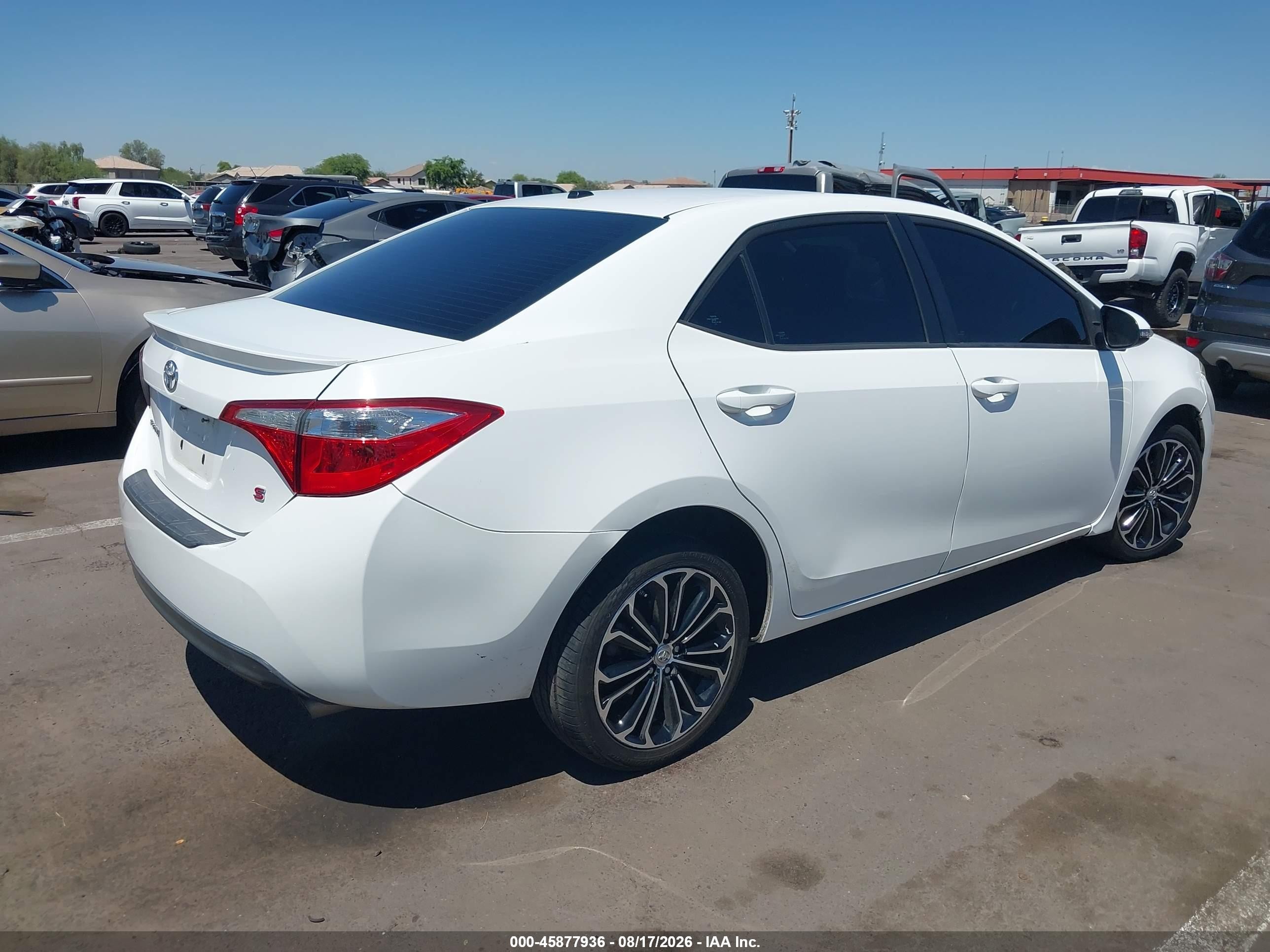 2014 Toyota Corolla S Premium White vin: 5YFBURHE7EP134437