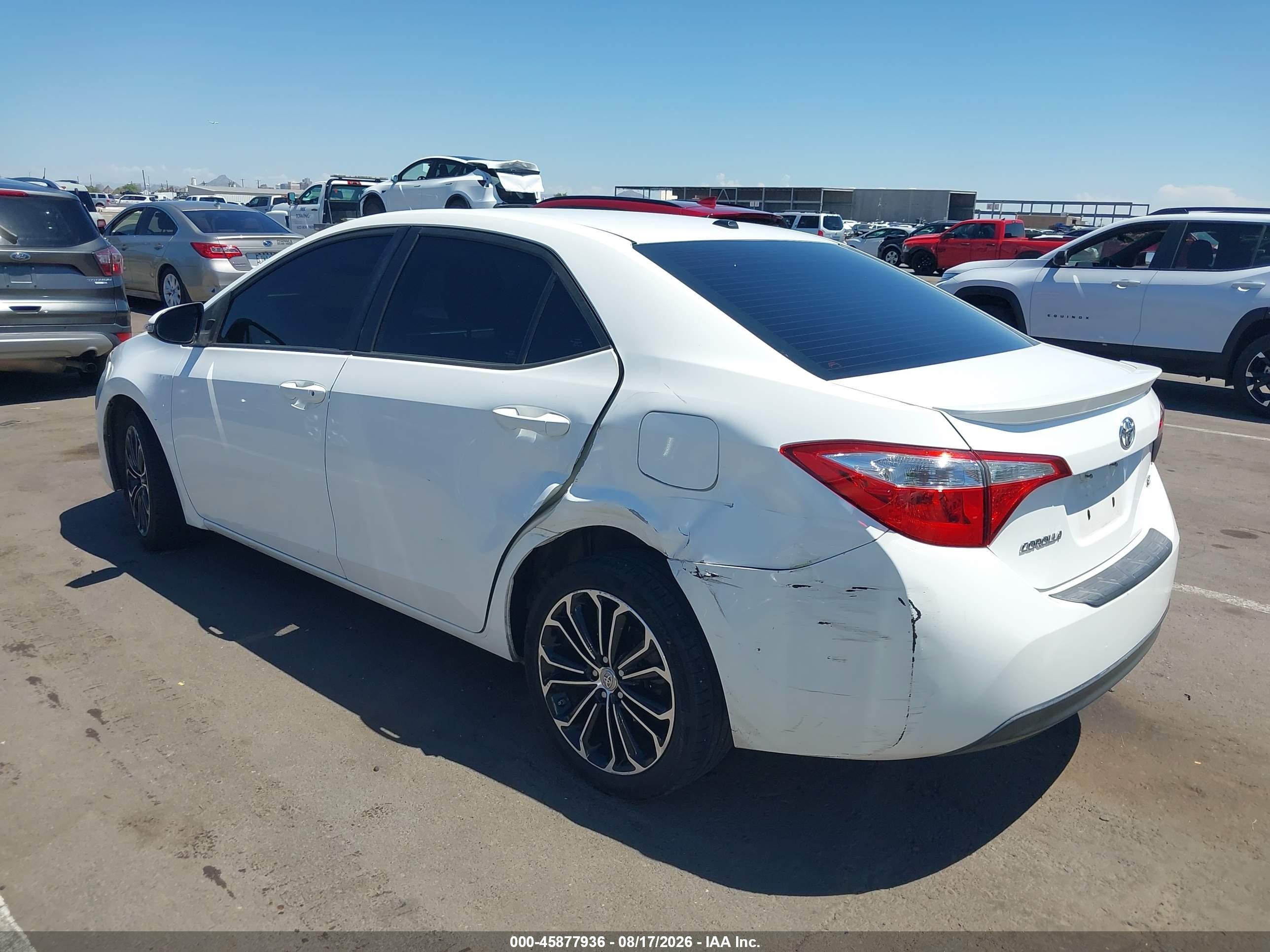 2014 Toyota Corolla S Premium White vin: 5YFBURHE7EP134437