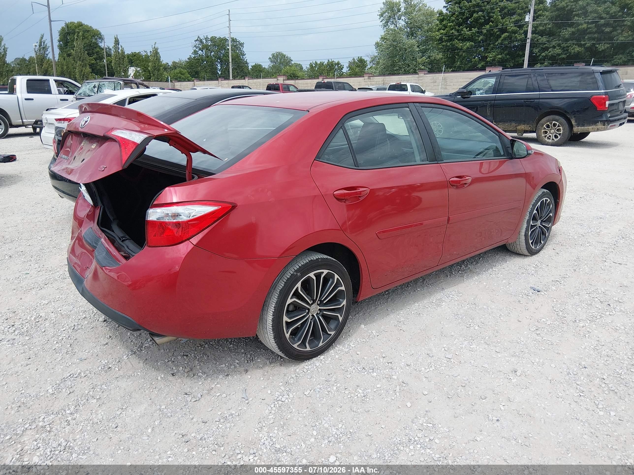 2014 Toyota Corolla S Plus Красный vin: 5YFBURHE7EP153991