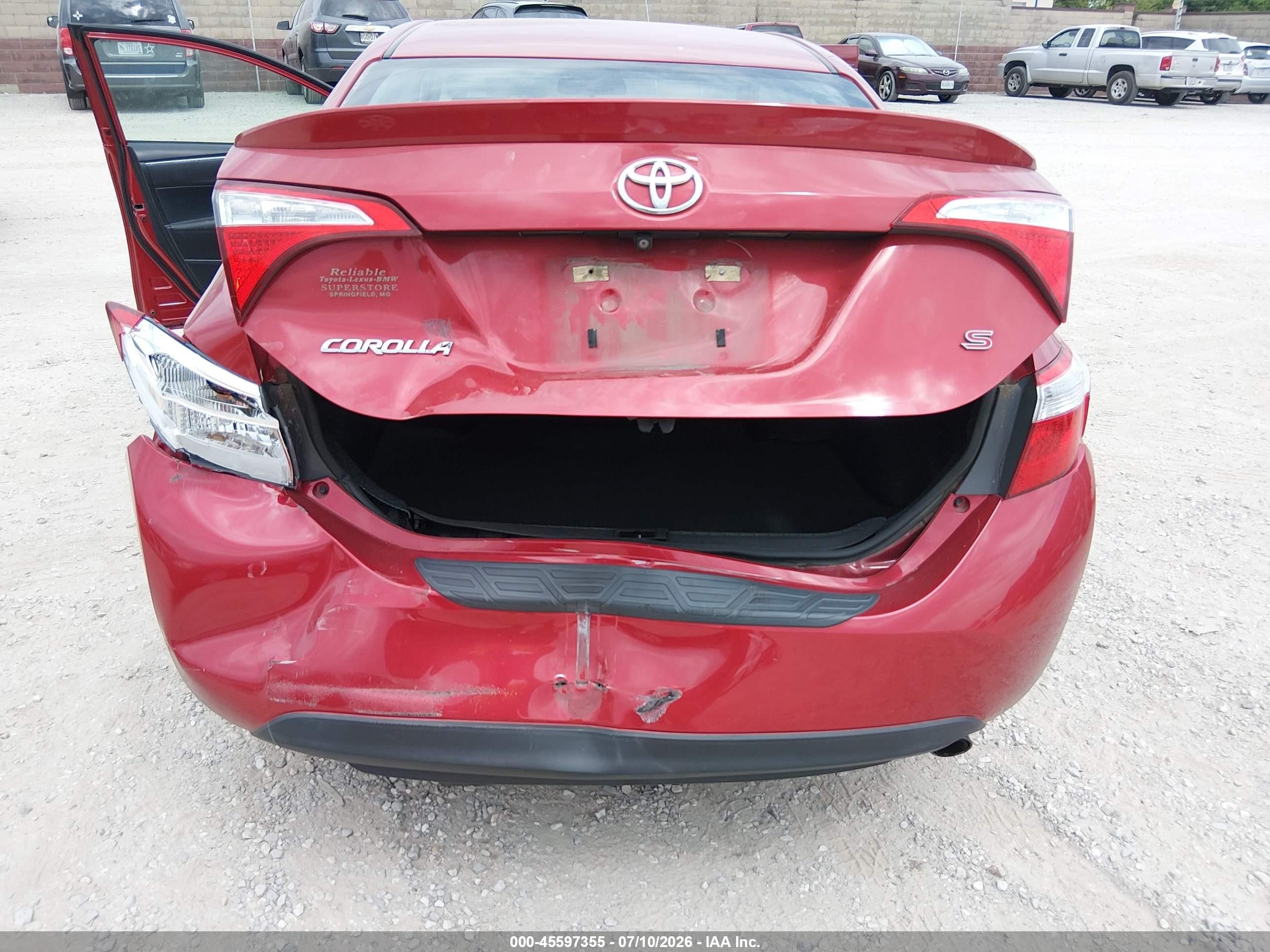 2014 Toyota Corolla S Plus Красный vin: 5YFBURHE7EP153991
