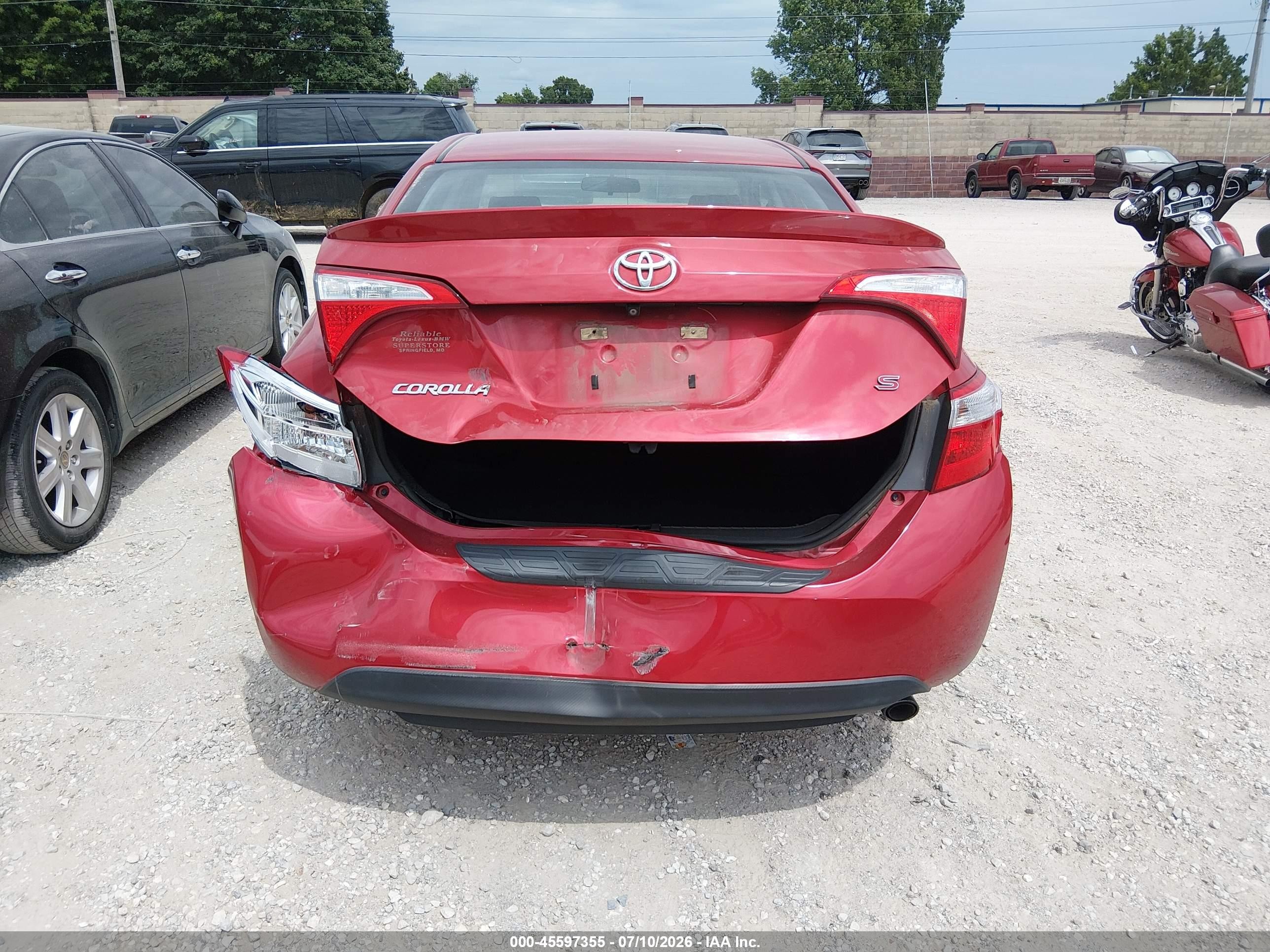 2014 Toyota Corolla S Plus Красный vin: 5YFBURHE7EP153991