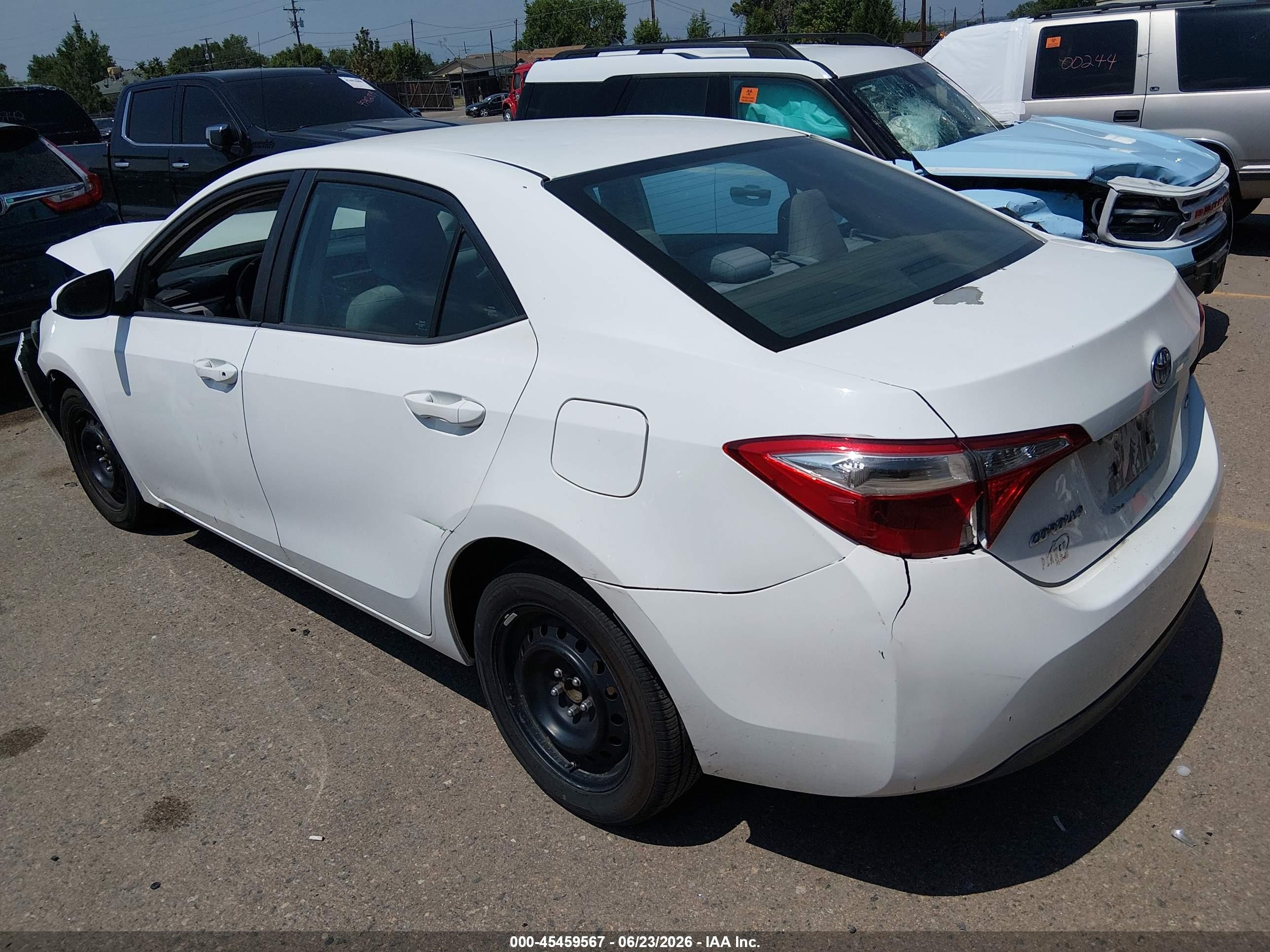2014 Toyota Corolla Le White vin: 5YFBURHE7EP166546
