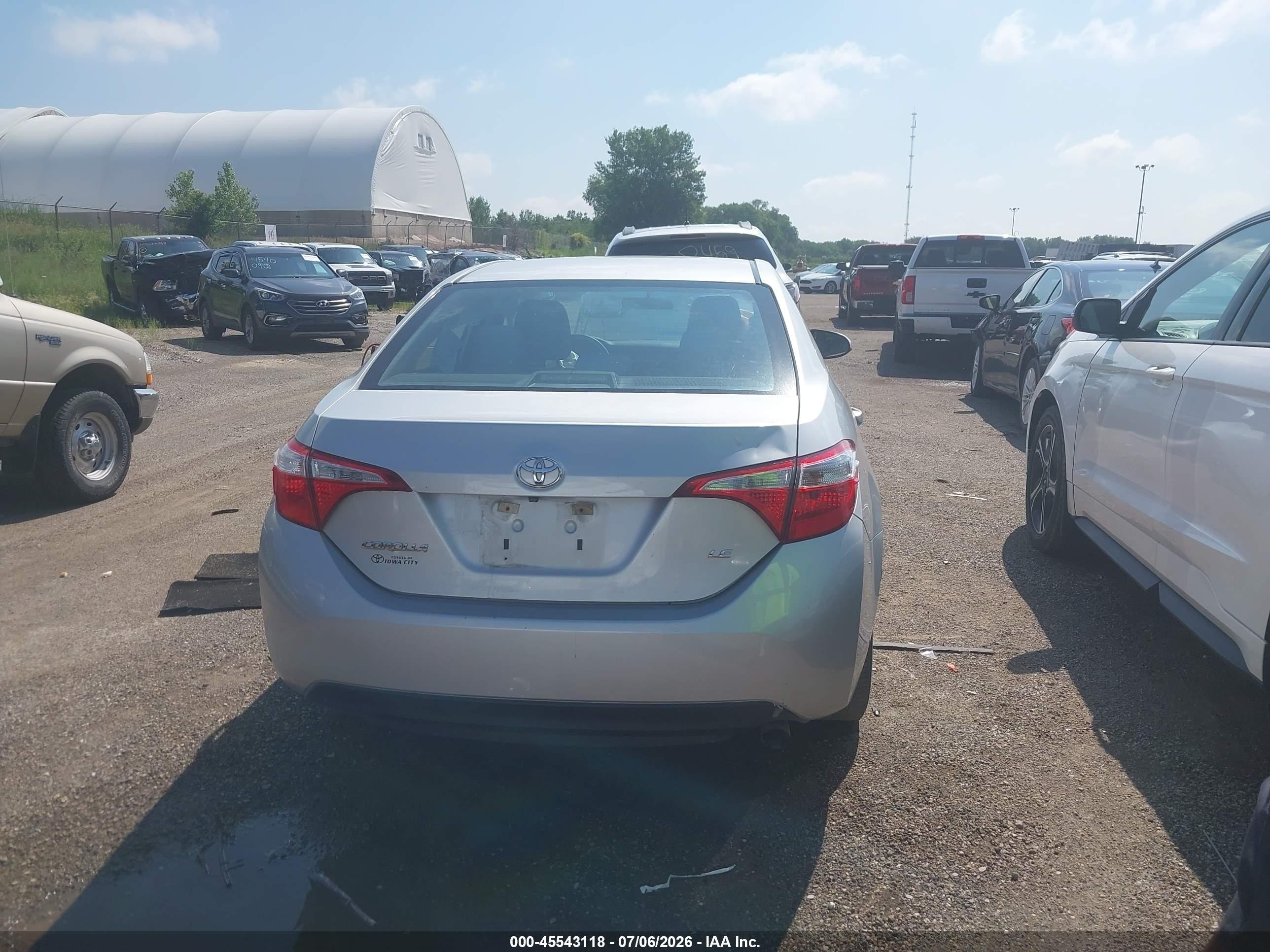 2014 Toyota Corolla Le Silver vin: 5YFBURHE7EP170256