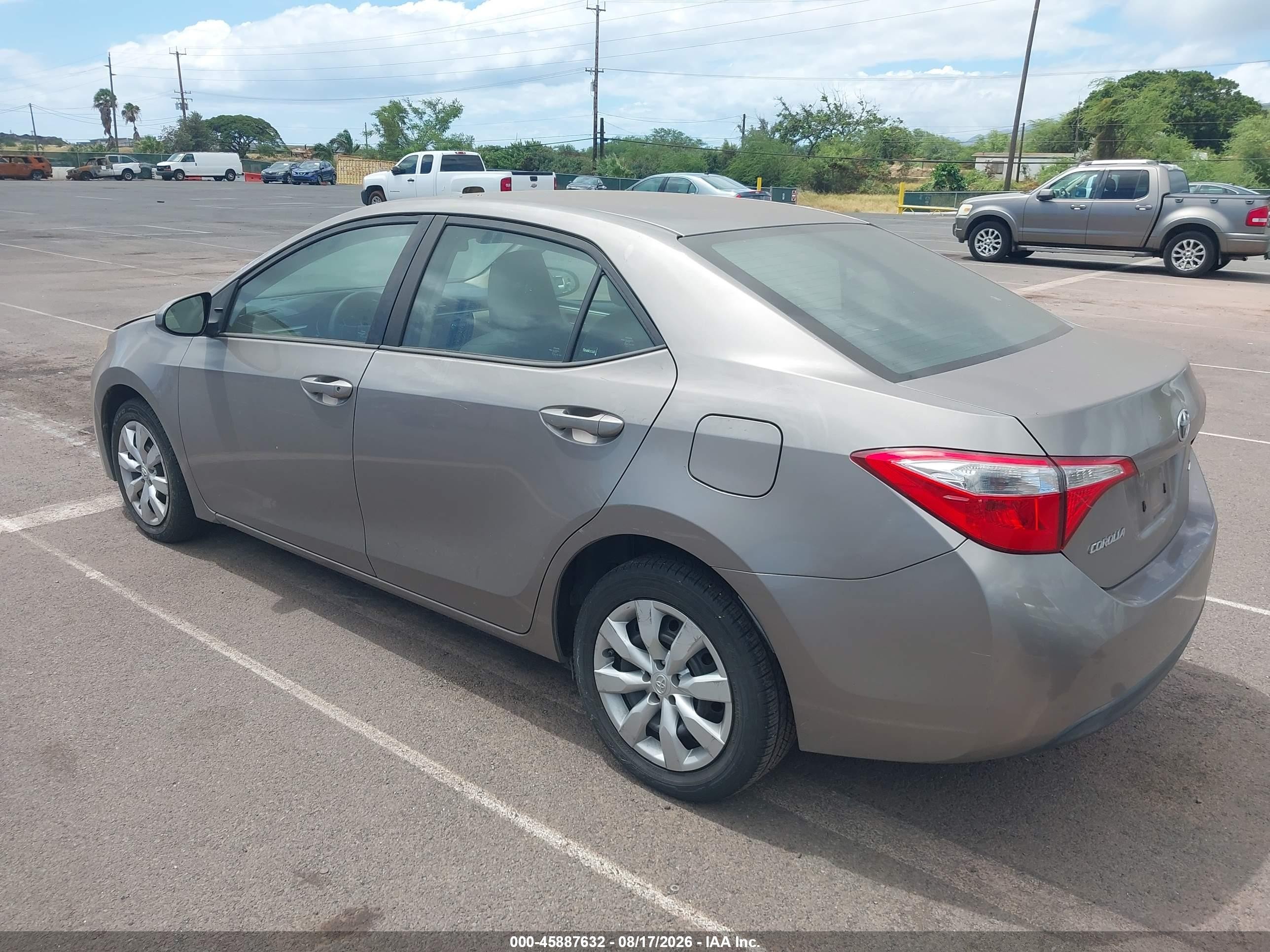 2015 Toyota Corolla Le Серый vin: 5YFBURHE7FP185132