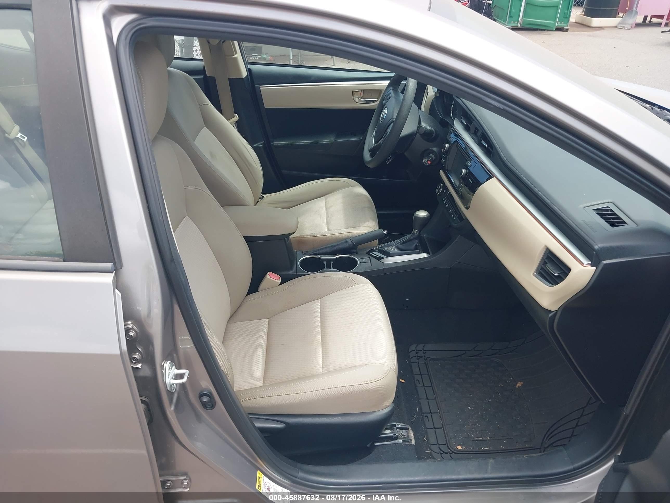 2015 Toyota Corolla Le Серый vin: 5YFBURHE7FP185132