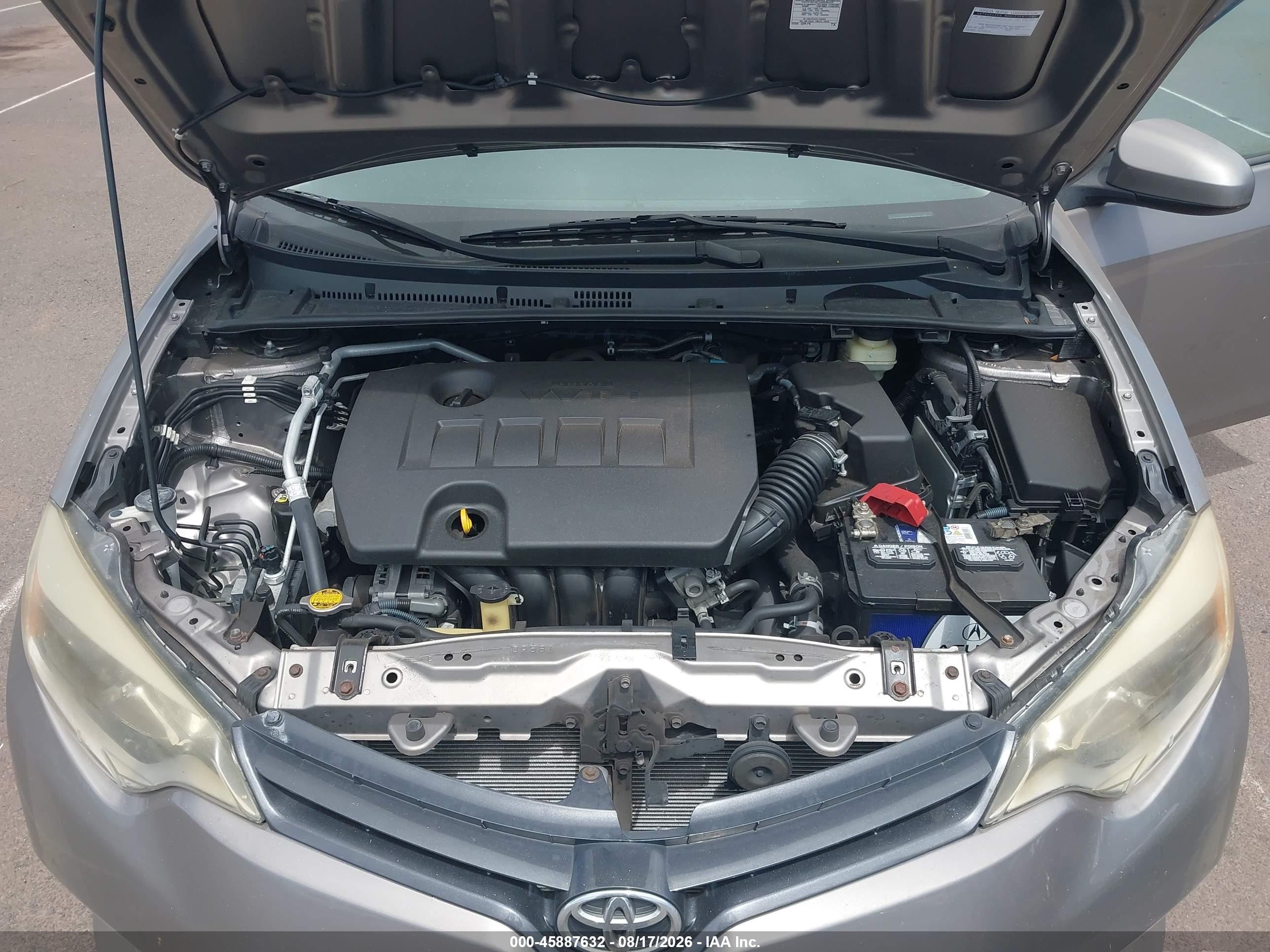 2015 Toyota Corolla Le Серый vin: 5YFBURHE7FP185132