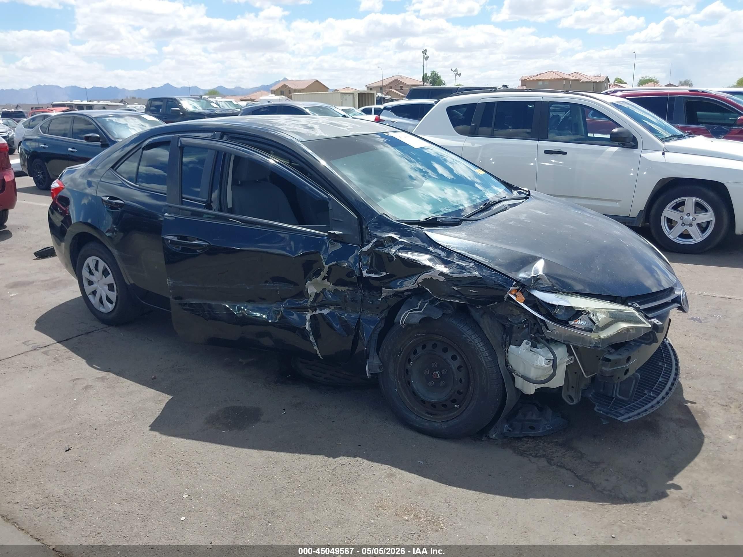 2015 Toyota Corolla L Черный vin: 5YFBURHE7FP187267