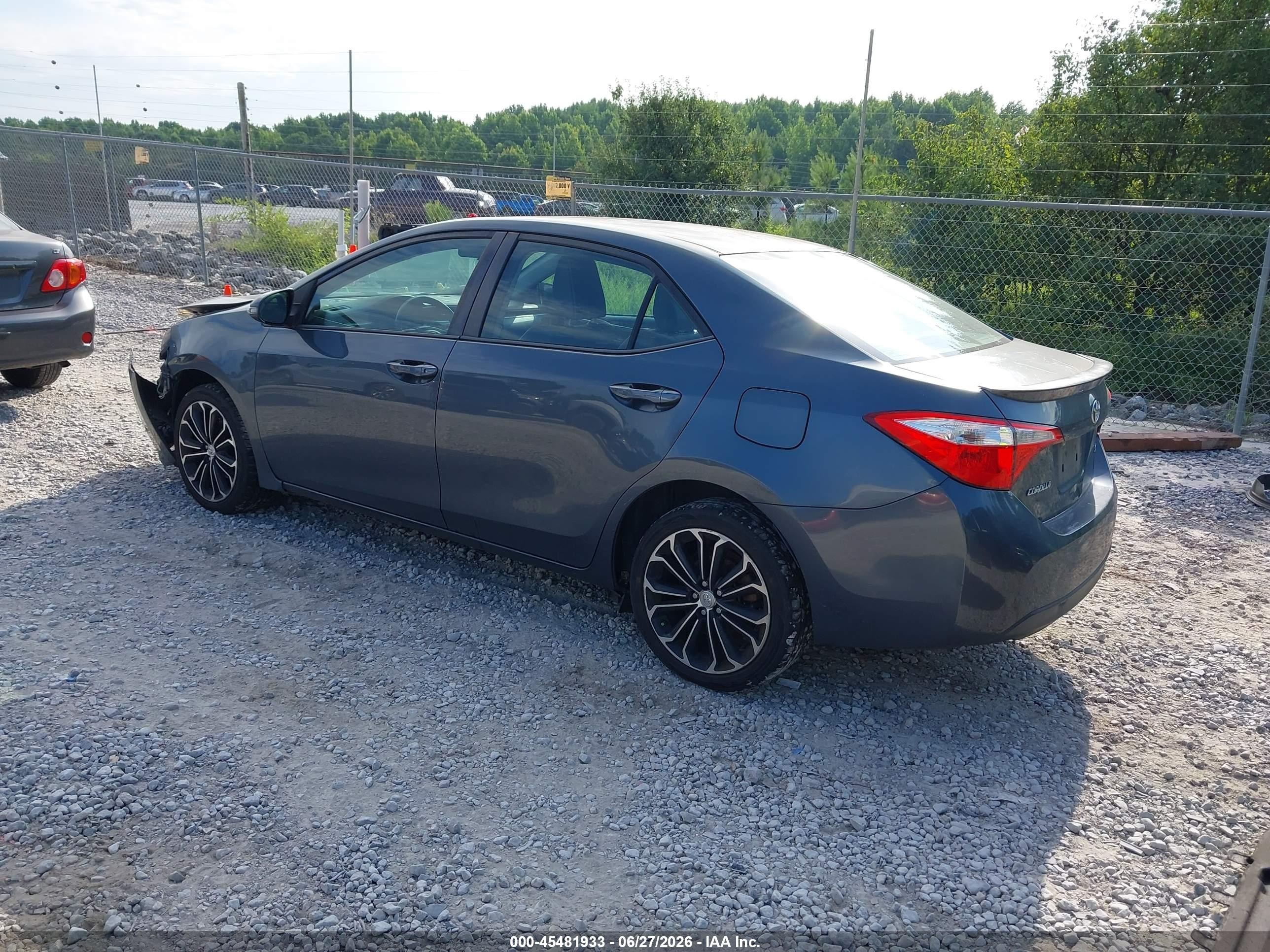 2015 Toyota Corolla S Plus Gray vin: 5YFBURHE7FP257592