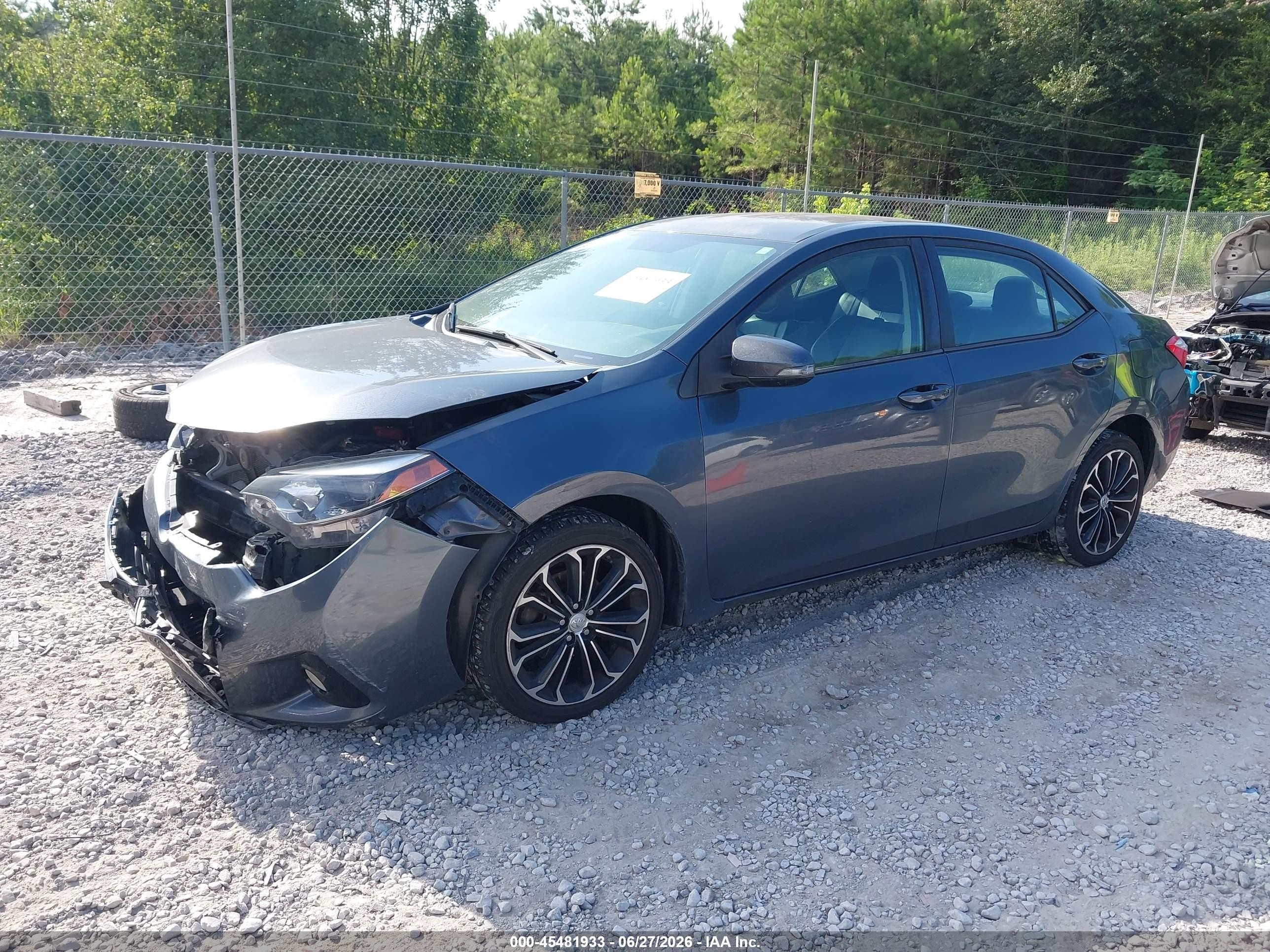 2015 Toyota Corolla S Plus Gray vin: 5YFBURHE7FP257592