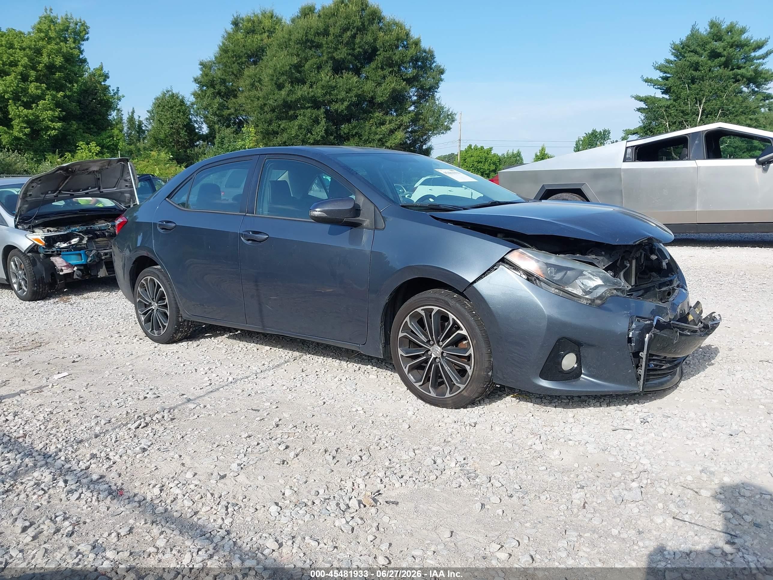 2015 Toyota Corolla S Plus Gray vin: 5YFBURHE7FP257592