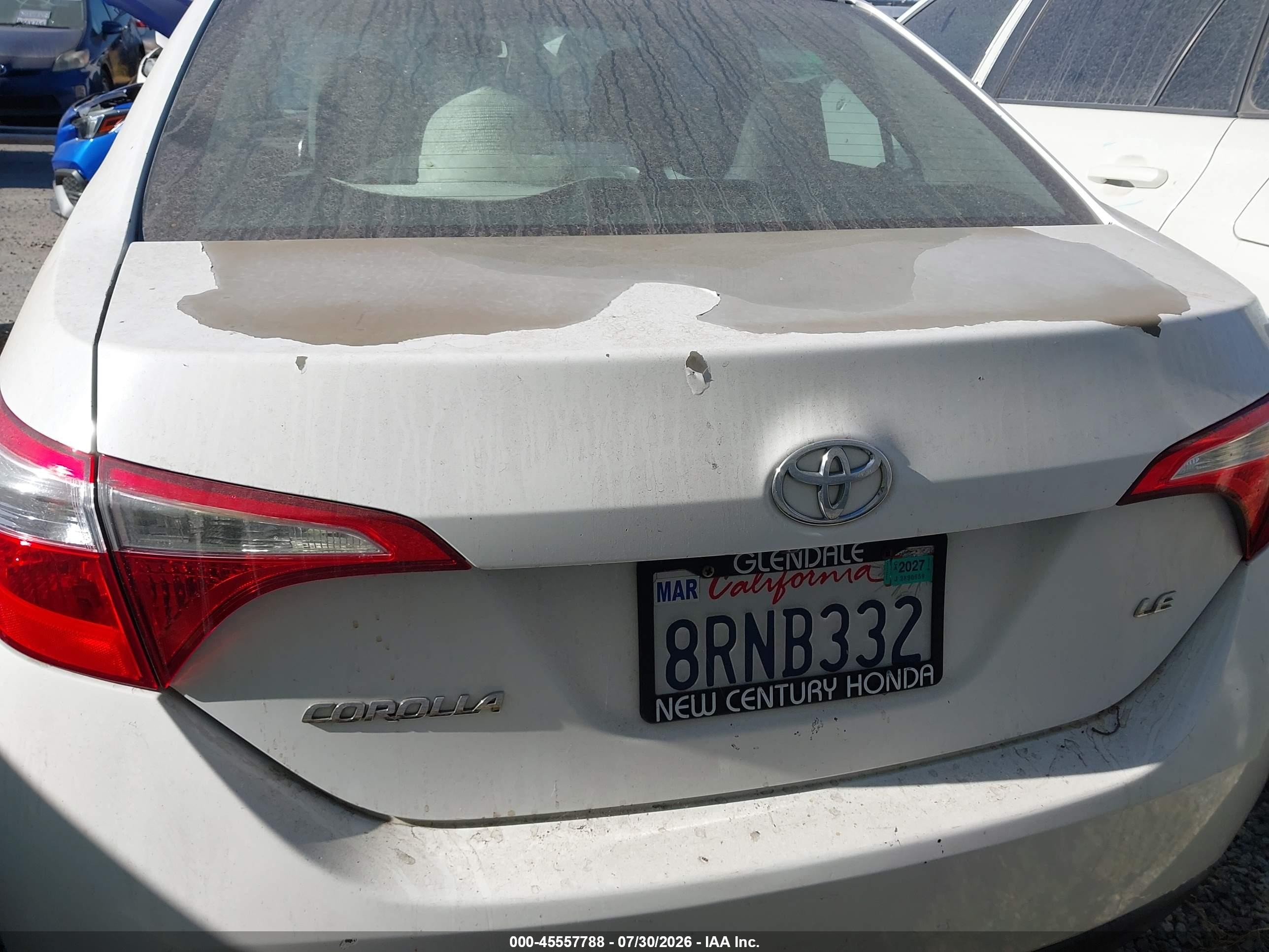2015 Toyota Corolla Le Plus White vin: 5YFBURHE7FP274568