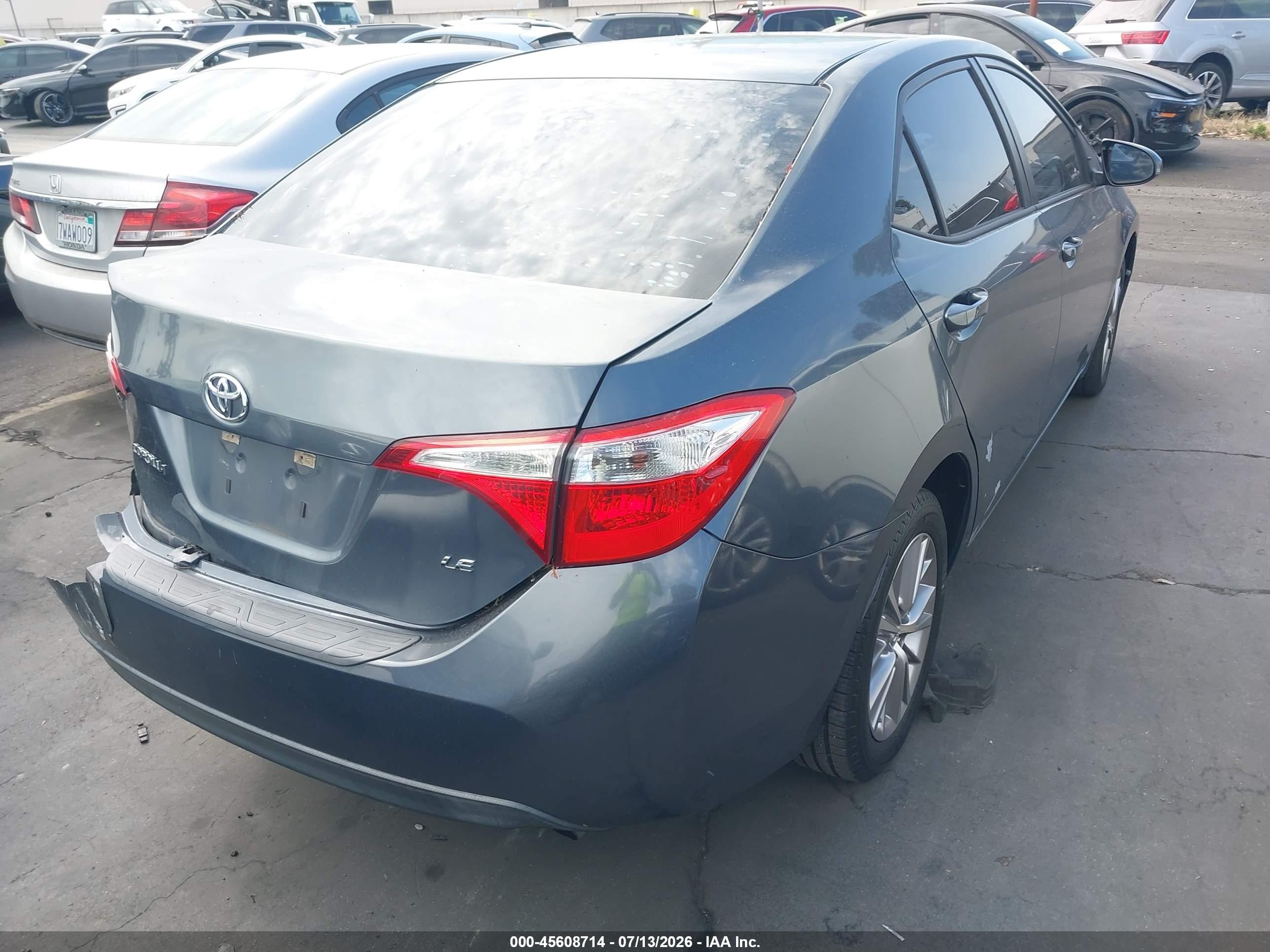 2015 Toyota Corolla Le Plus Gray vin: 5YFBURHE7FP288518