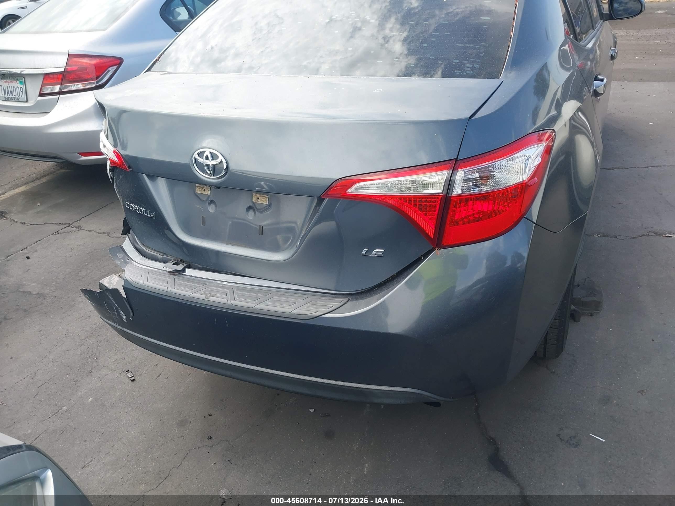 2015 Toyota Corolla Le Plus Gray vin: 5YFBURHE7FP288518