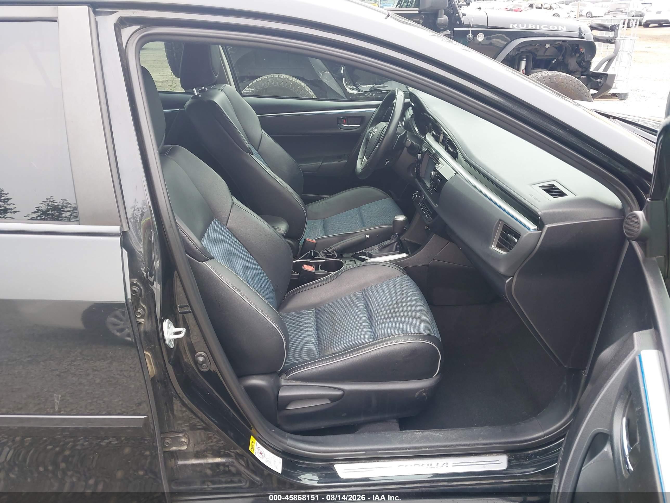 2015 Toyota Corolla S Plus Черный vin: 5YFBURHE7FP293623