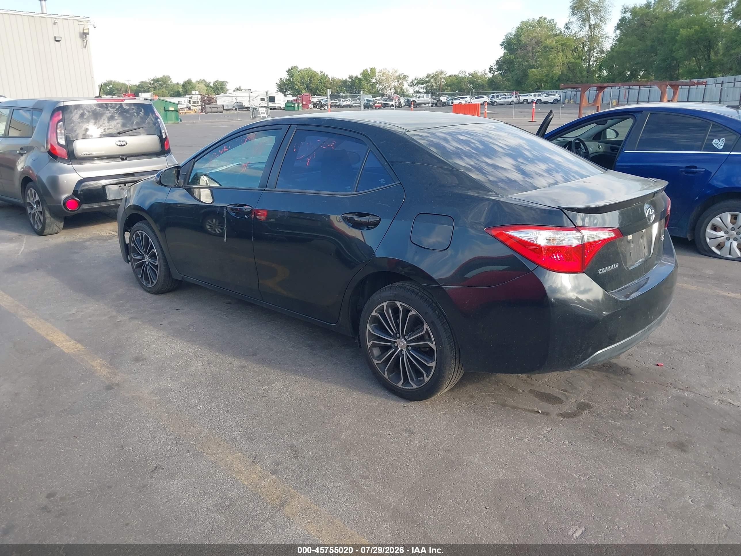 2015 Toyota Corolla S Plus Black vin: 5YFBURHE7FP361323