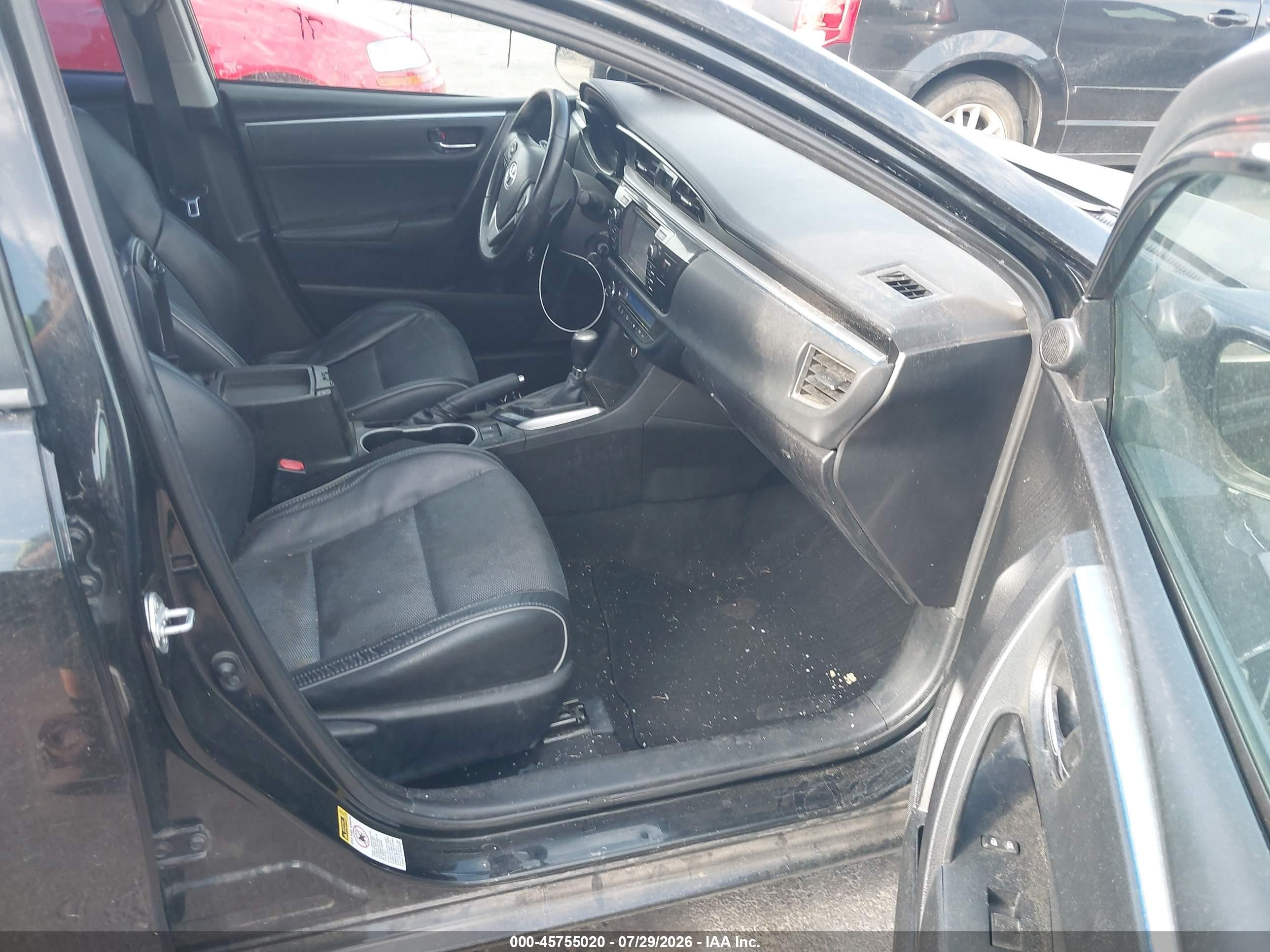 2015 Toyota Corolla S Plus Black vin: 5YFBURHE7FP361323