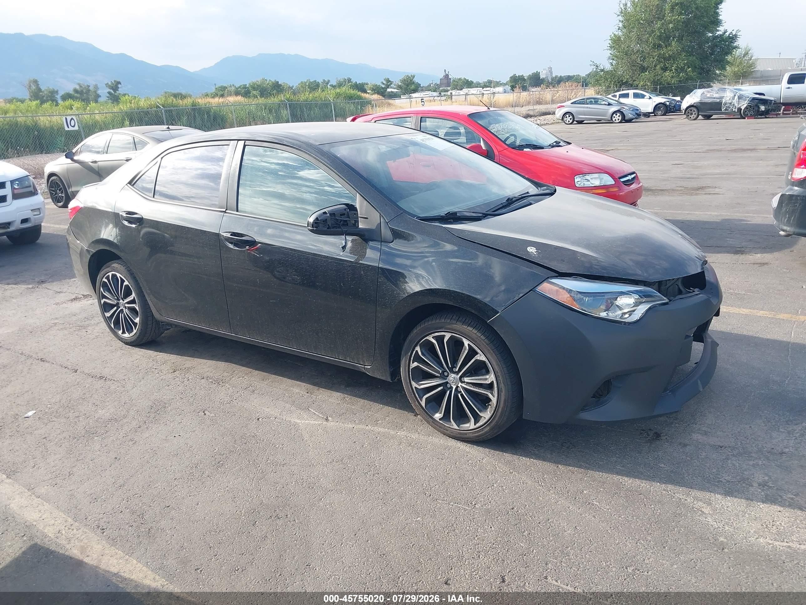2015 Toyota Corolla S Plus Black vin: 5YFBURHE7FP361323