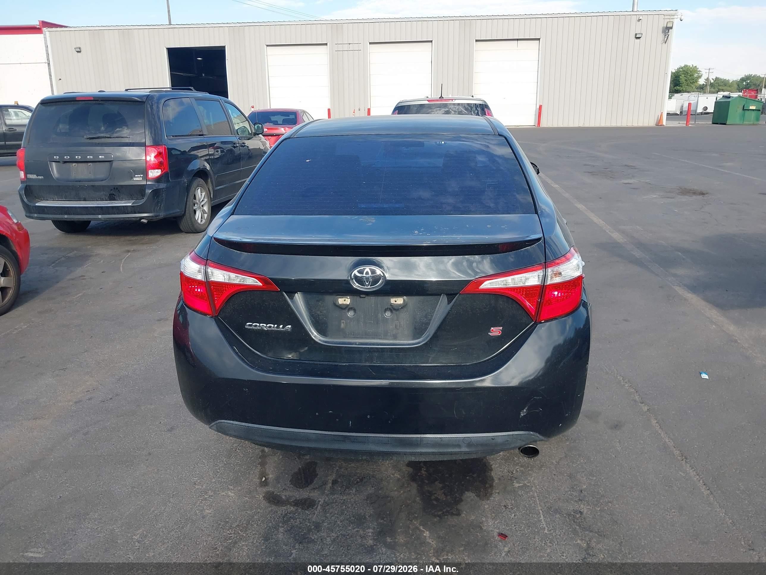2015 Toyota Corolla S Plus Black vin: 5YFBURHE7FP361323
