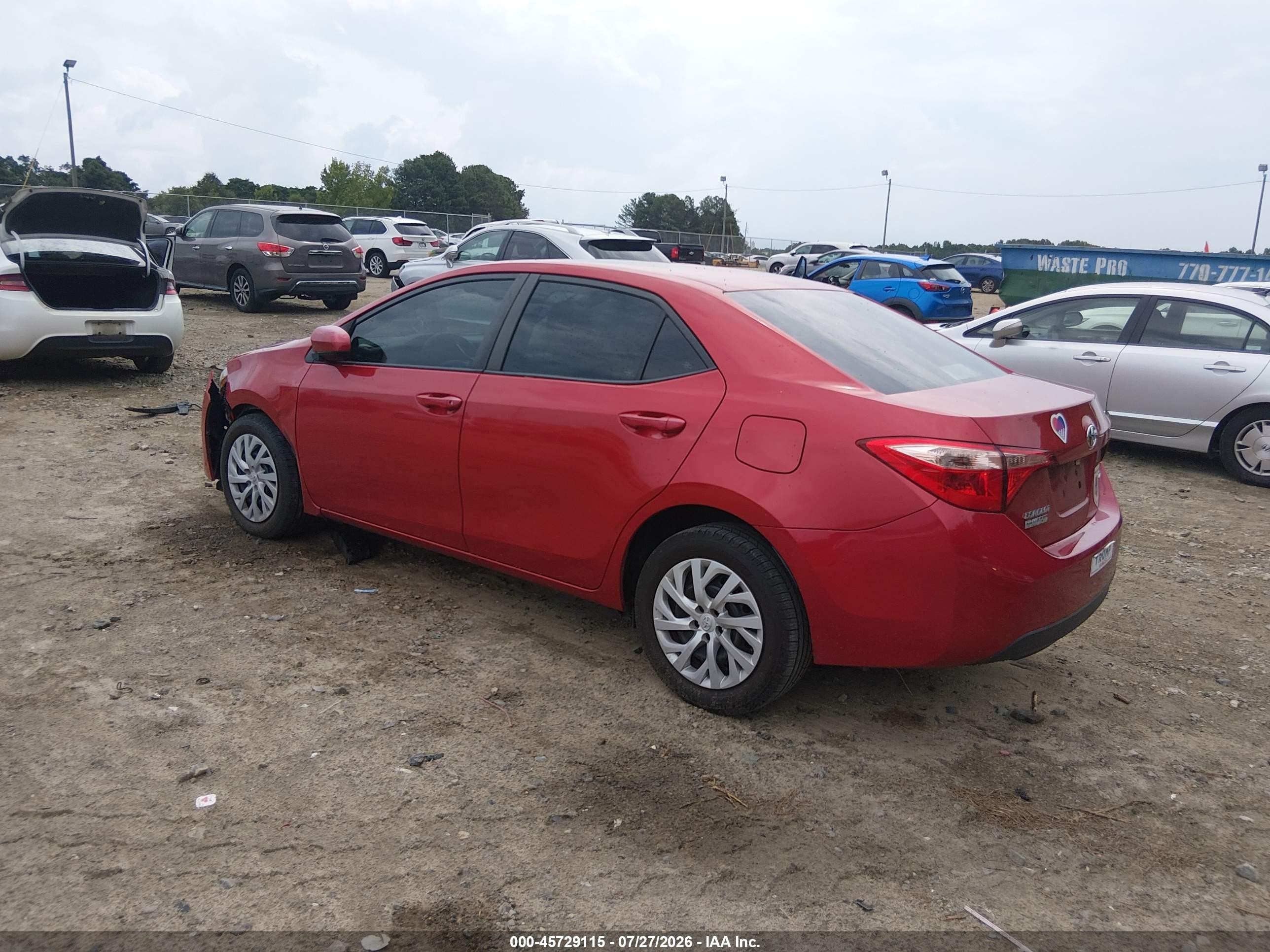 2019 Toyota Corolla Le Red vin: 5YFBURHE7KP857393