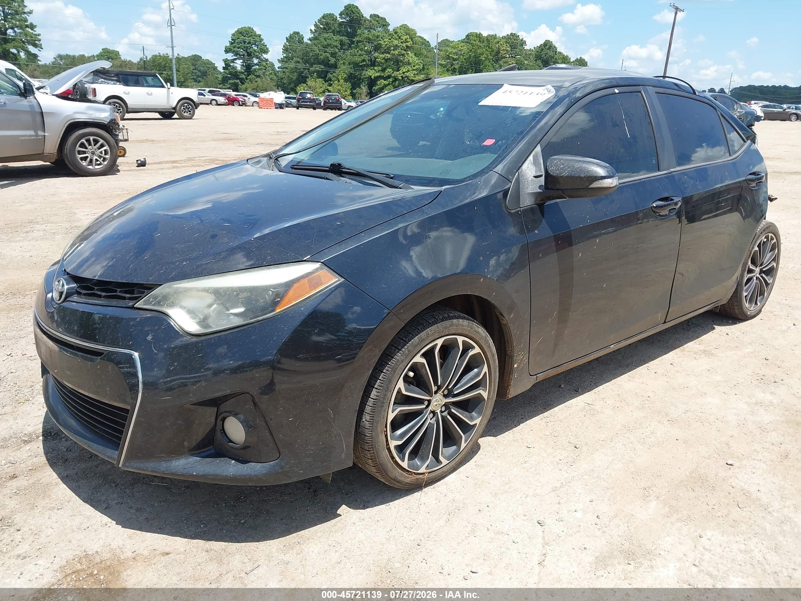 2014 Toyota Corolla S Plus Black vin: 5YFBURHE8EP086804