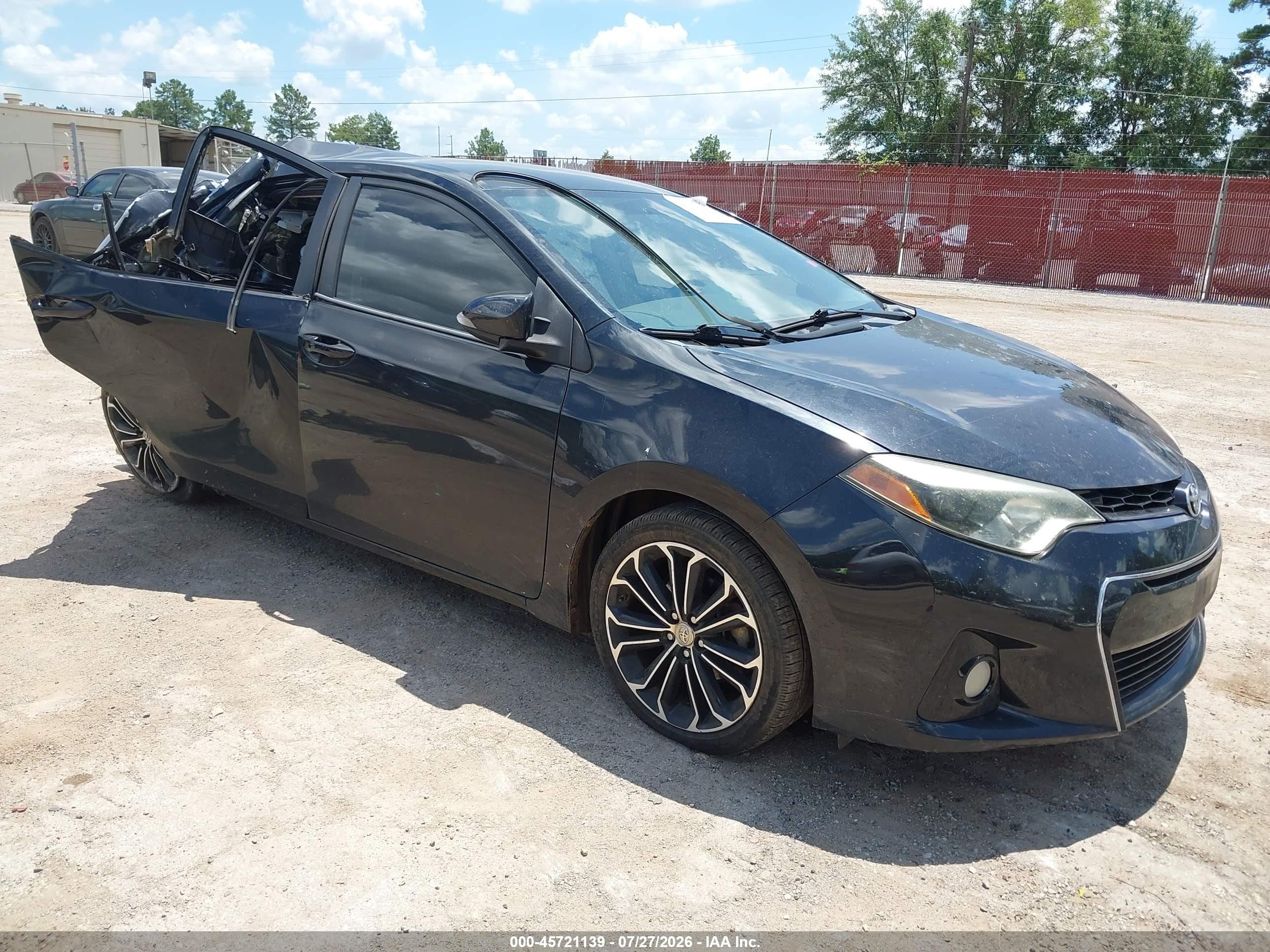 2014 Toyota Corolla S Plus Black vin: 5YFBURHE8EP086804