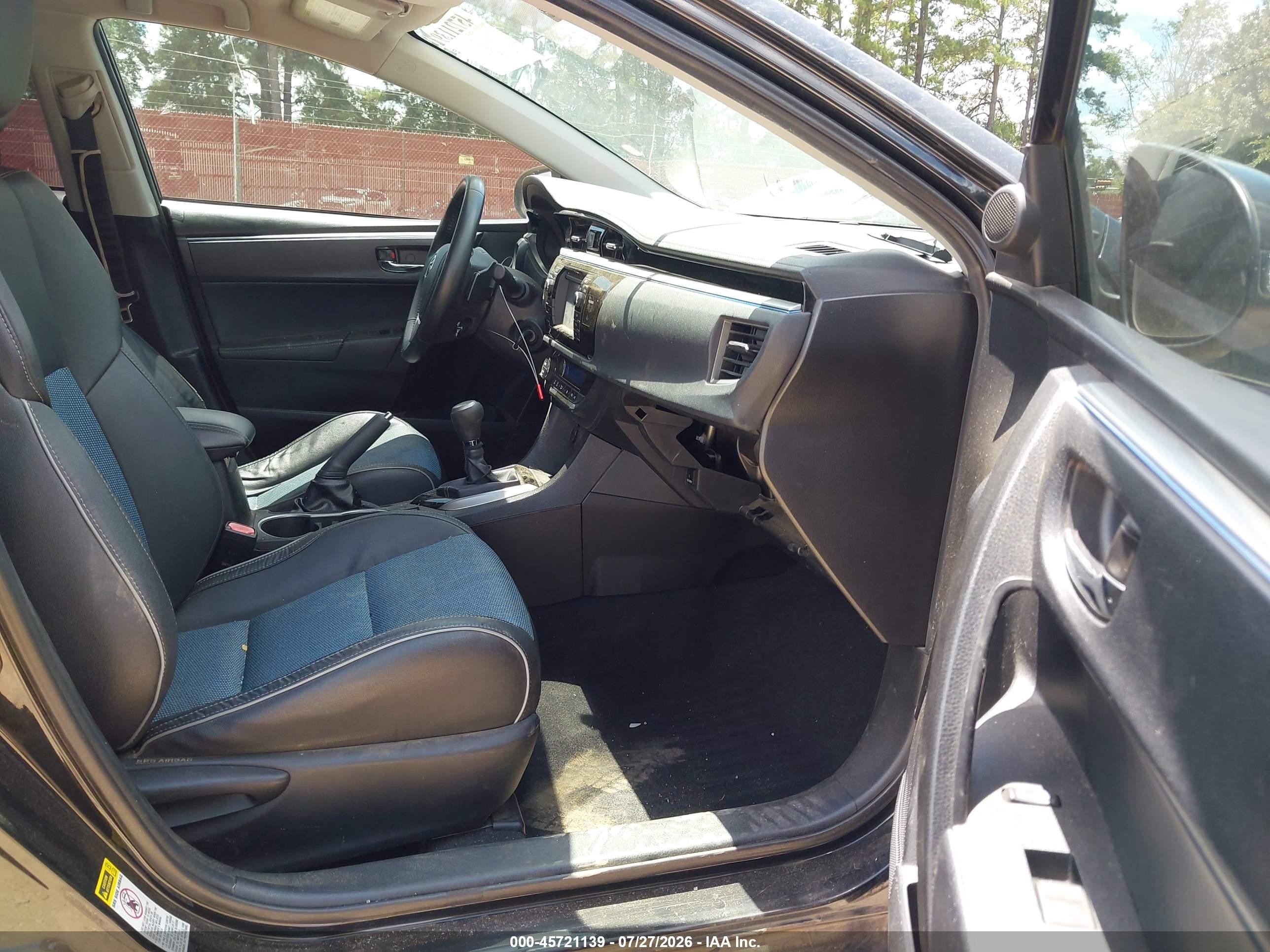 2014 Toyota Corolla S Plus Black vin: 5YFBURHE8EP086804