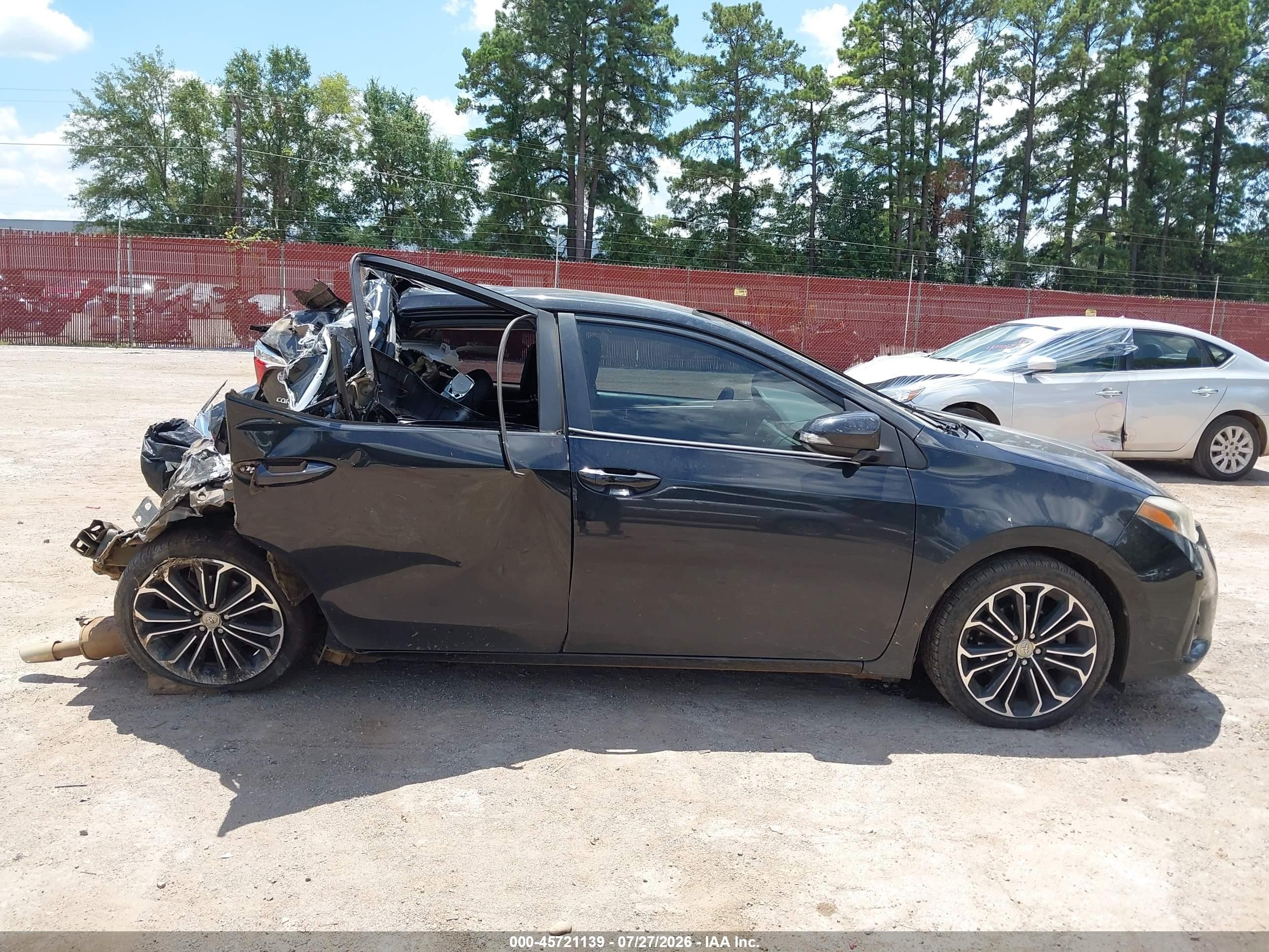 2014 Toyota Corolla S Plus Black vin: 5YFBURHE8EP086804