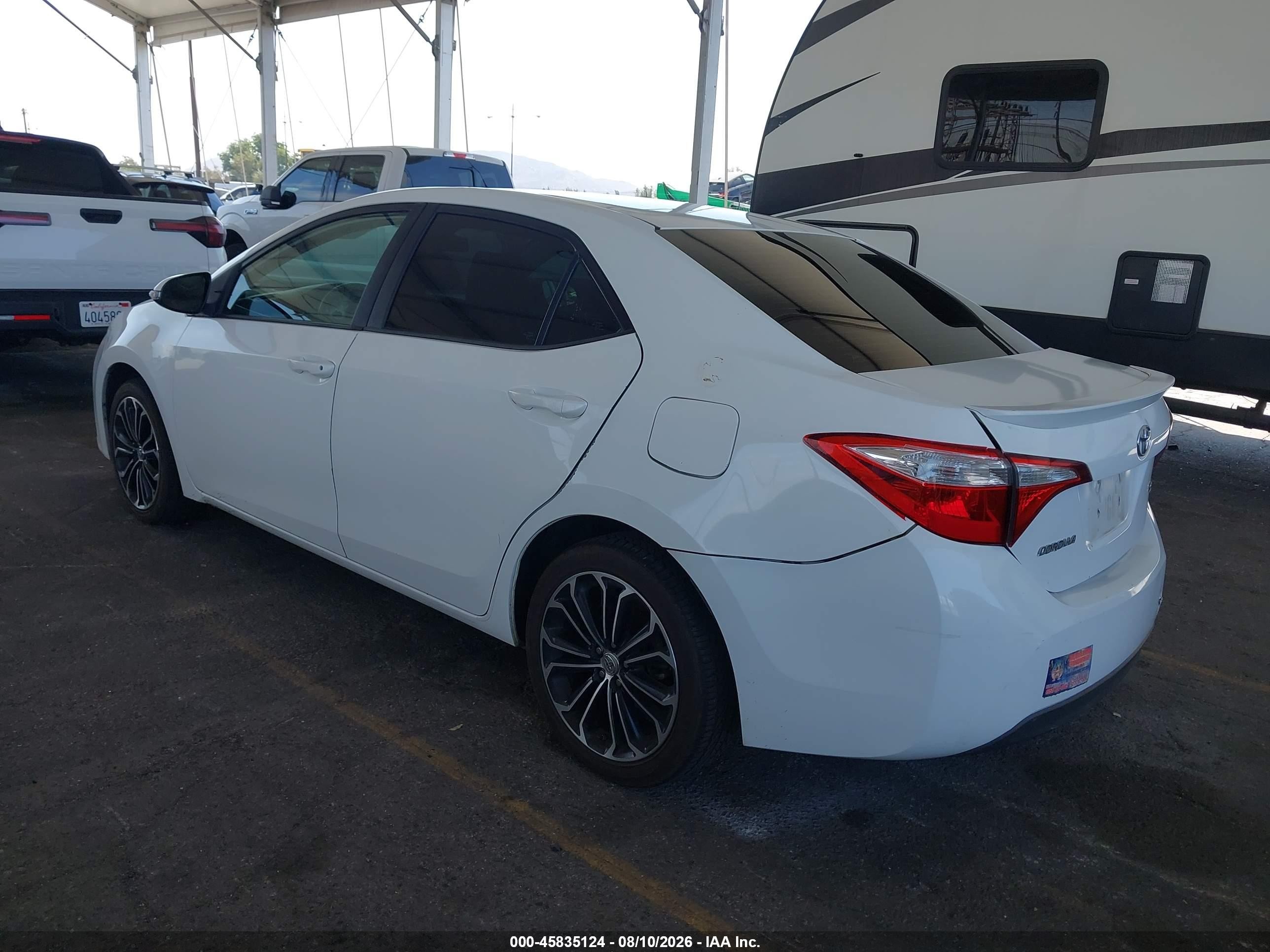 2014 Toyota Corolla S Premium White vin: 5YFBURHE8EP113046