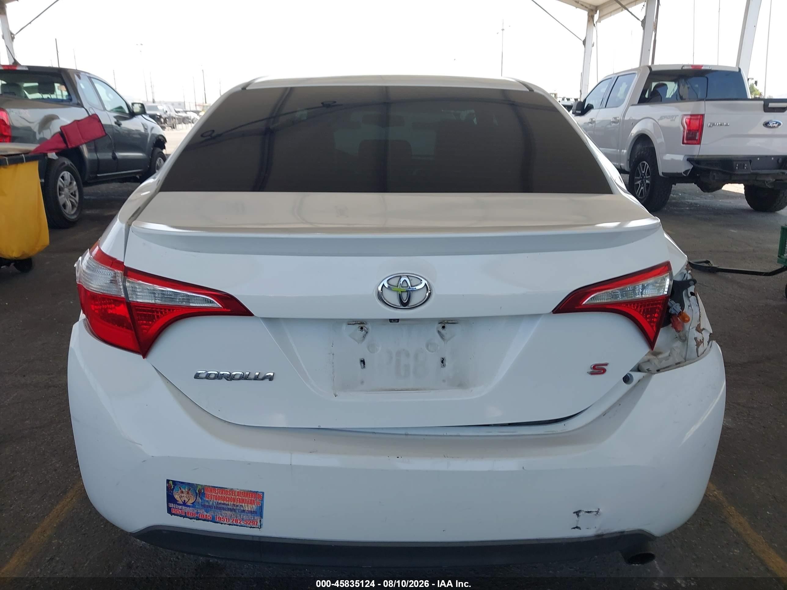 2014 Toyota Corolla S Premium White vin: 5YFBURHE8EP113046