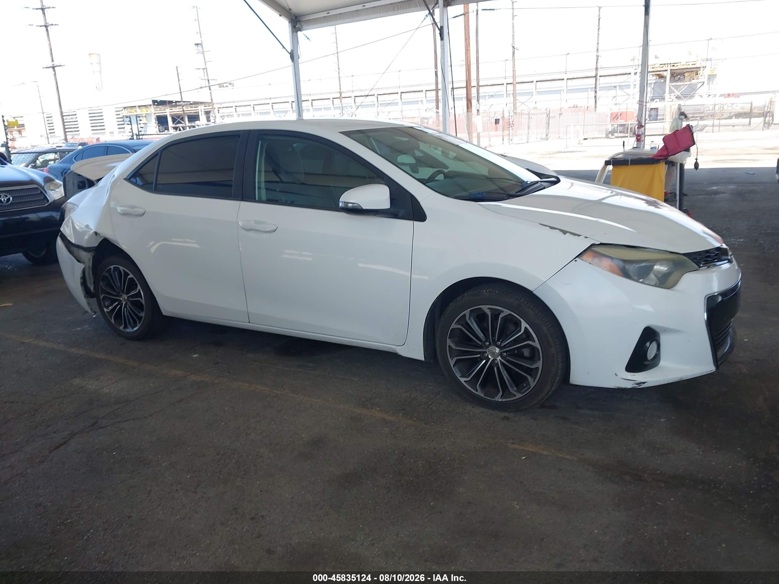 2014 Toyota Corolla S Premium White vin: 5YFBURHE8EP113046