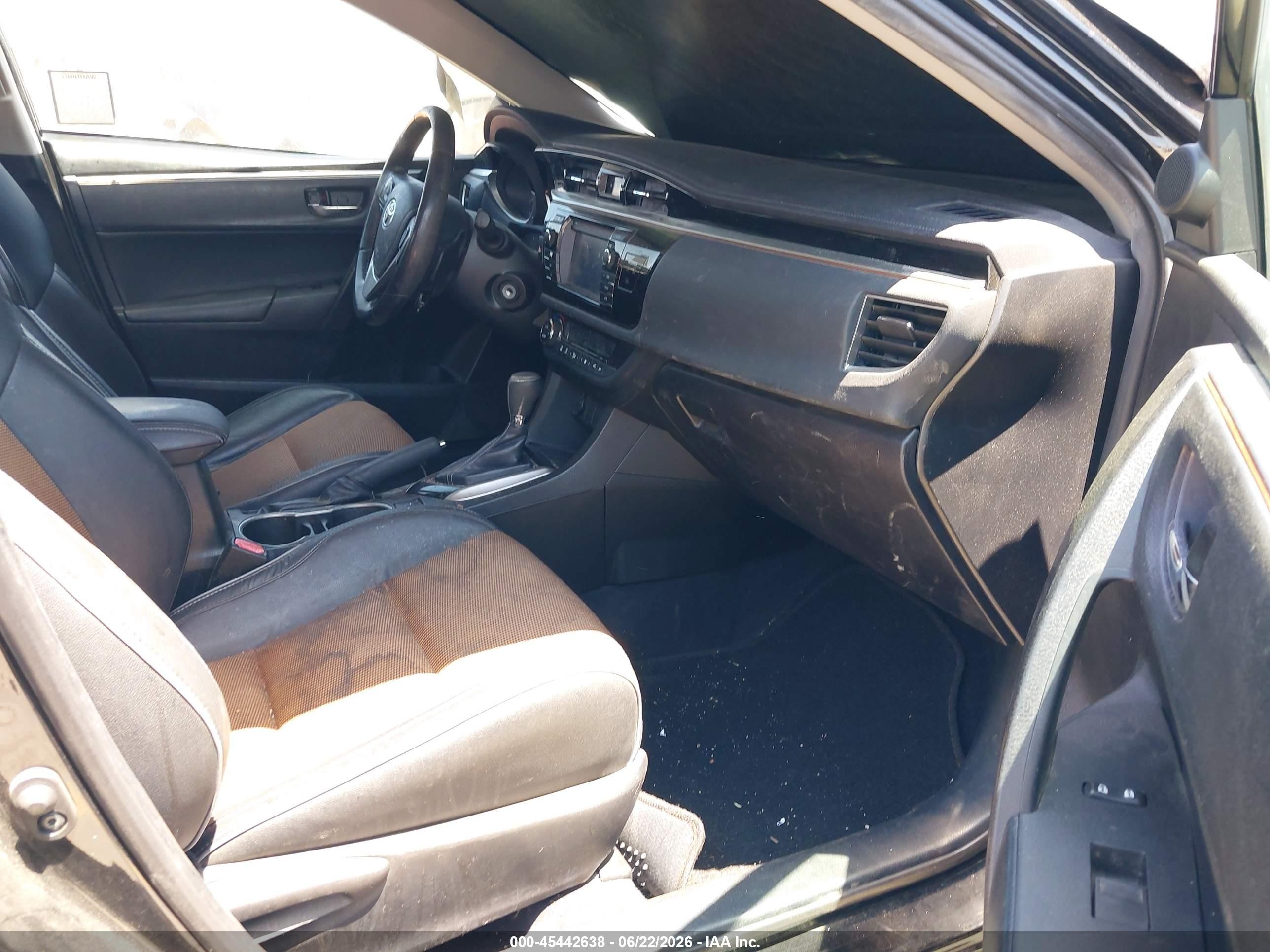2014 Toyota Corolla S Plus Black vin: 5YFBURHE8EP127271