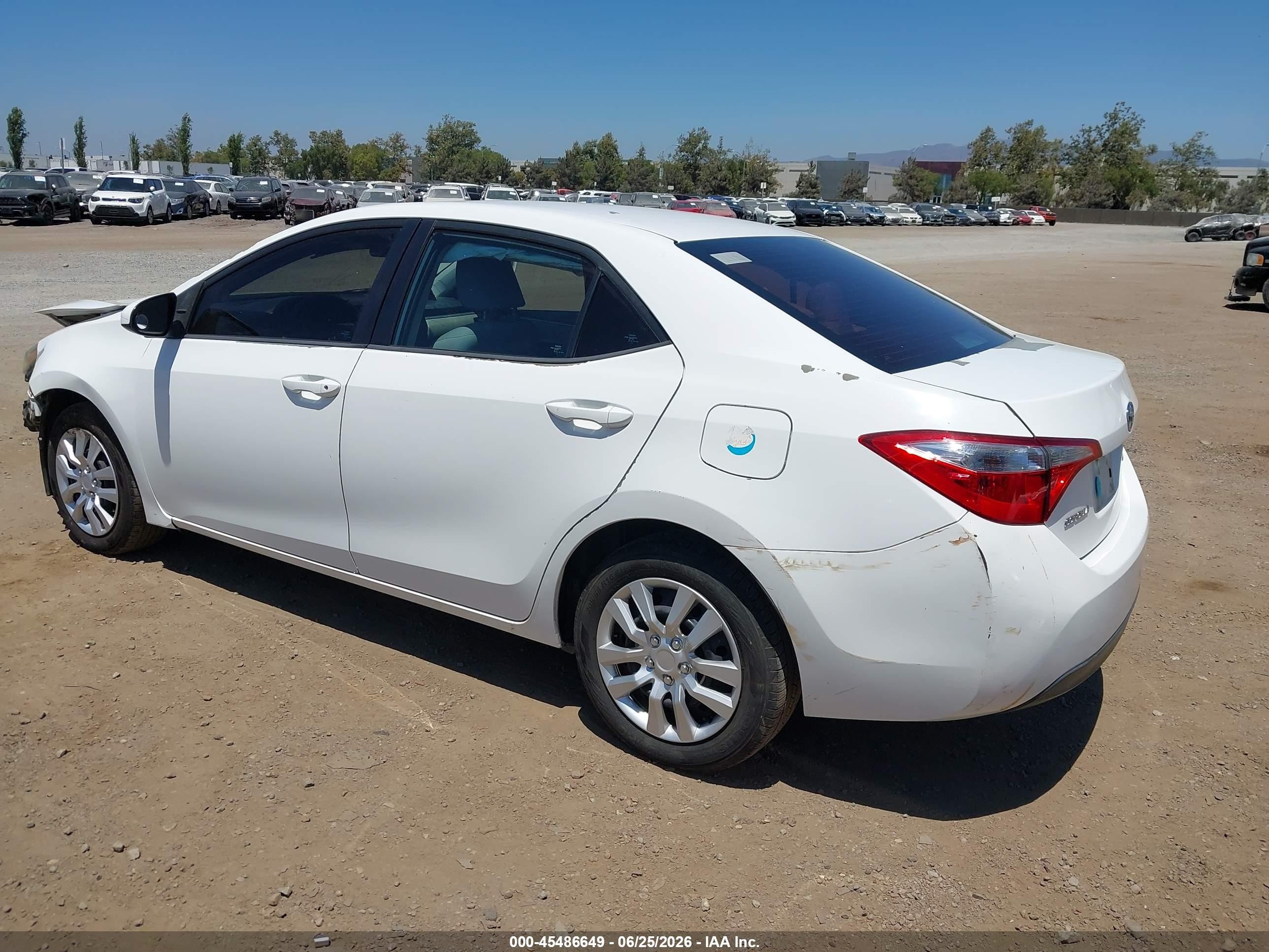 2014 Toyota Corolla Le White vin: 5YFBURHE8EP151599