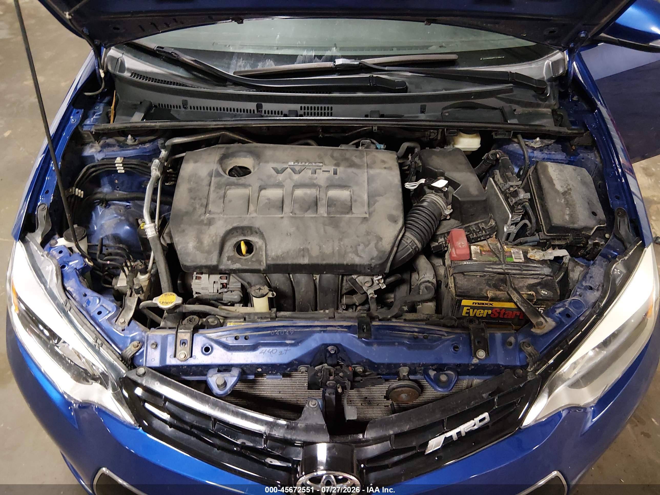 2015 Toyota Corolla S Plus Blue vin: 5YFBURHE8FP179601