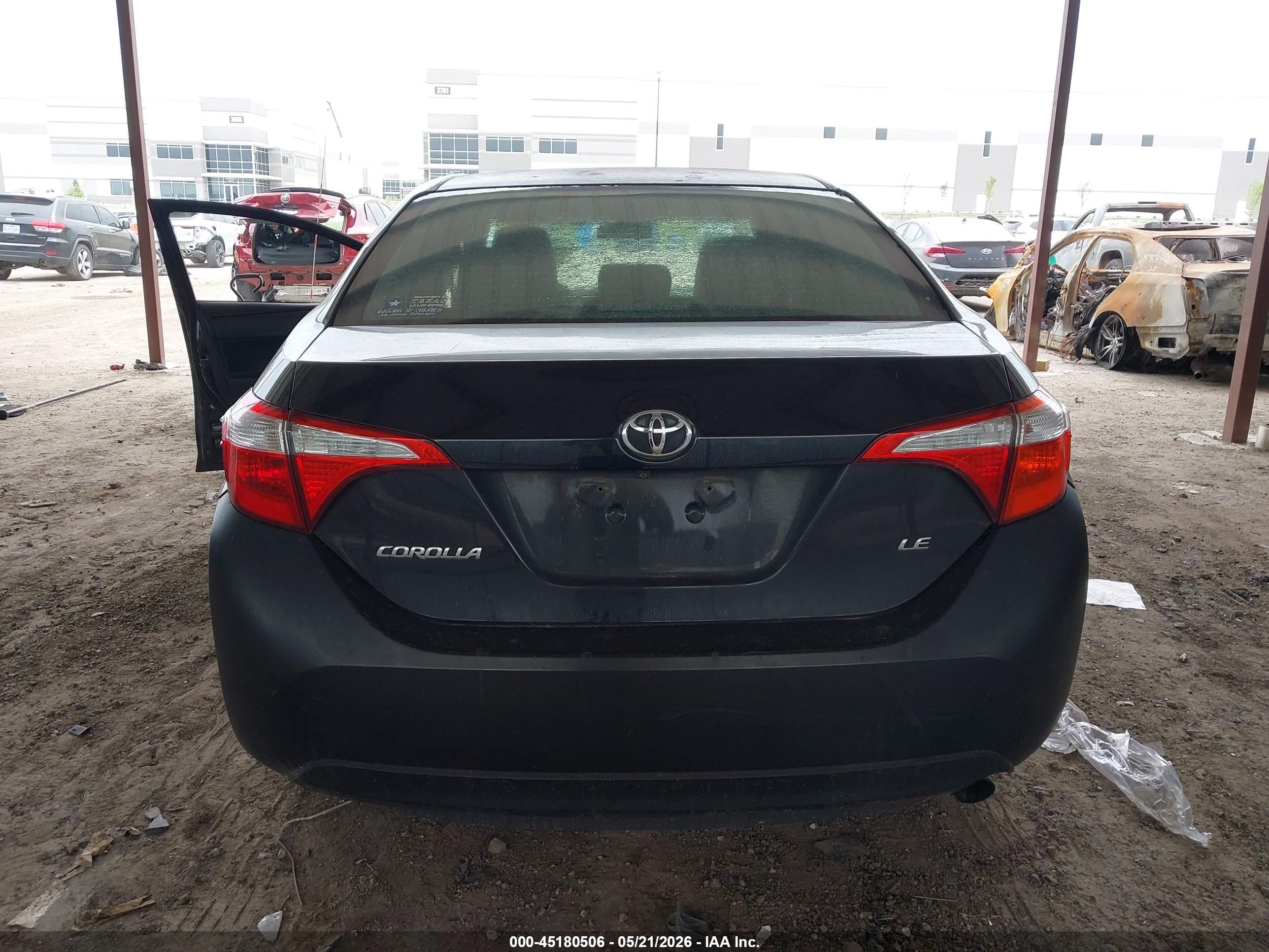 2015 Toyota Corolla Le Plus Black vin: 5YFBURHE8FP246326