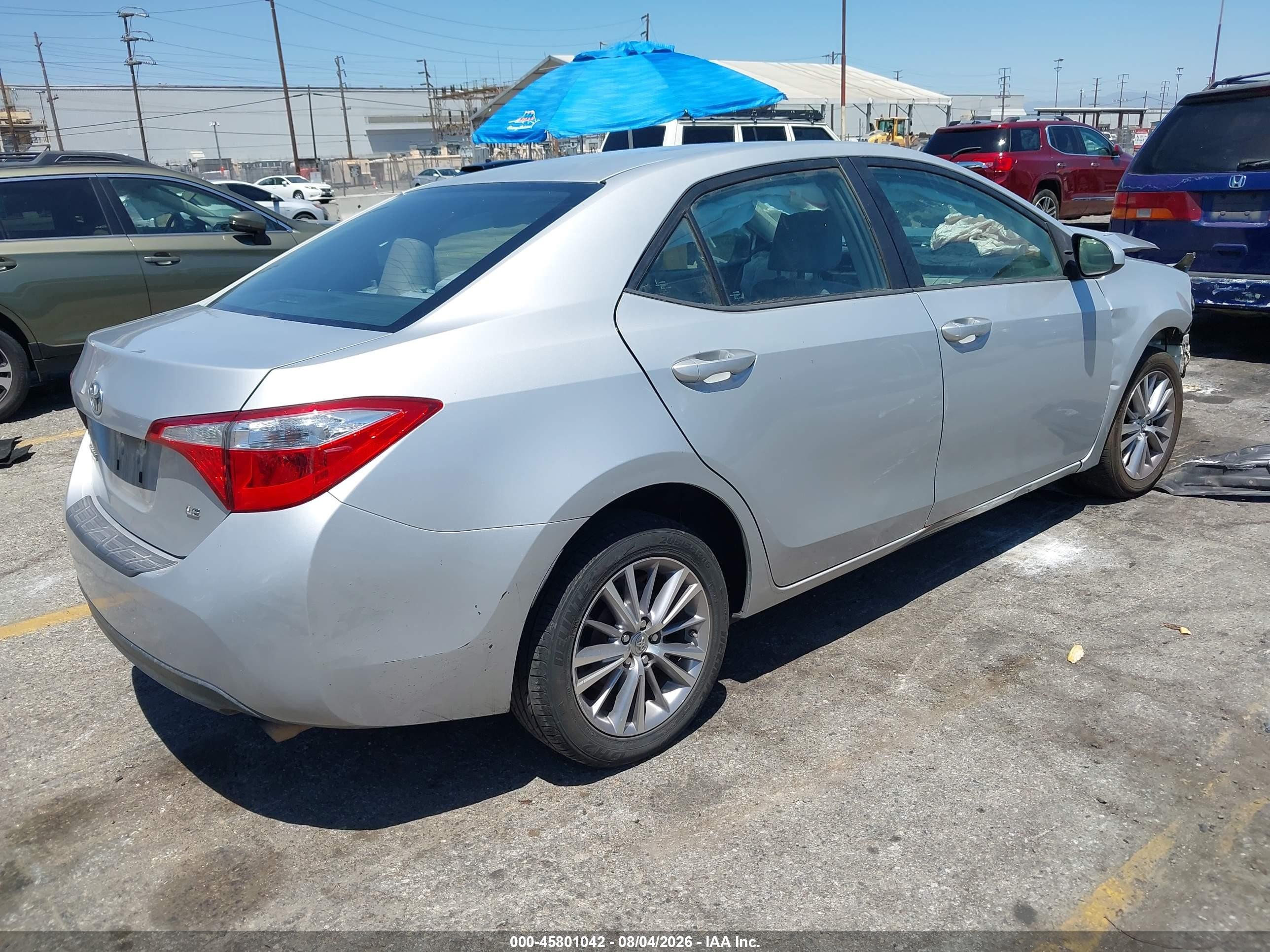 2015 Toyota Corolla Le Plus Silver vin: 5YFBURHE8FP324975