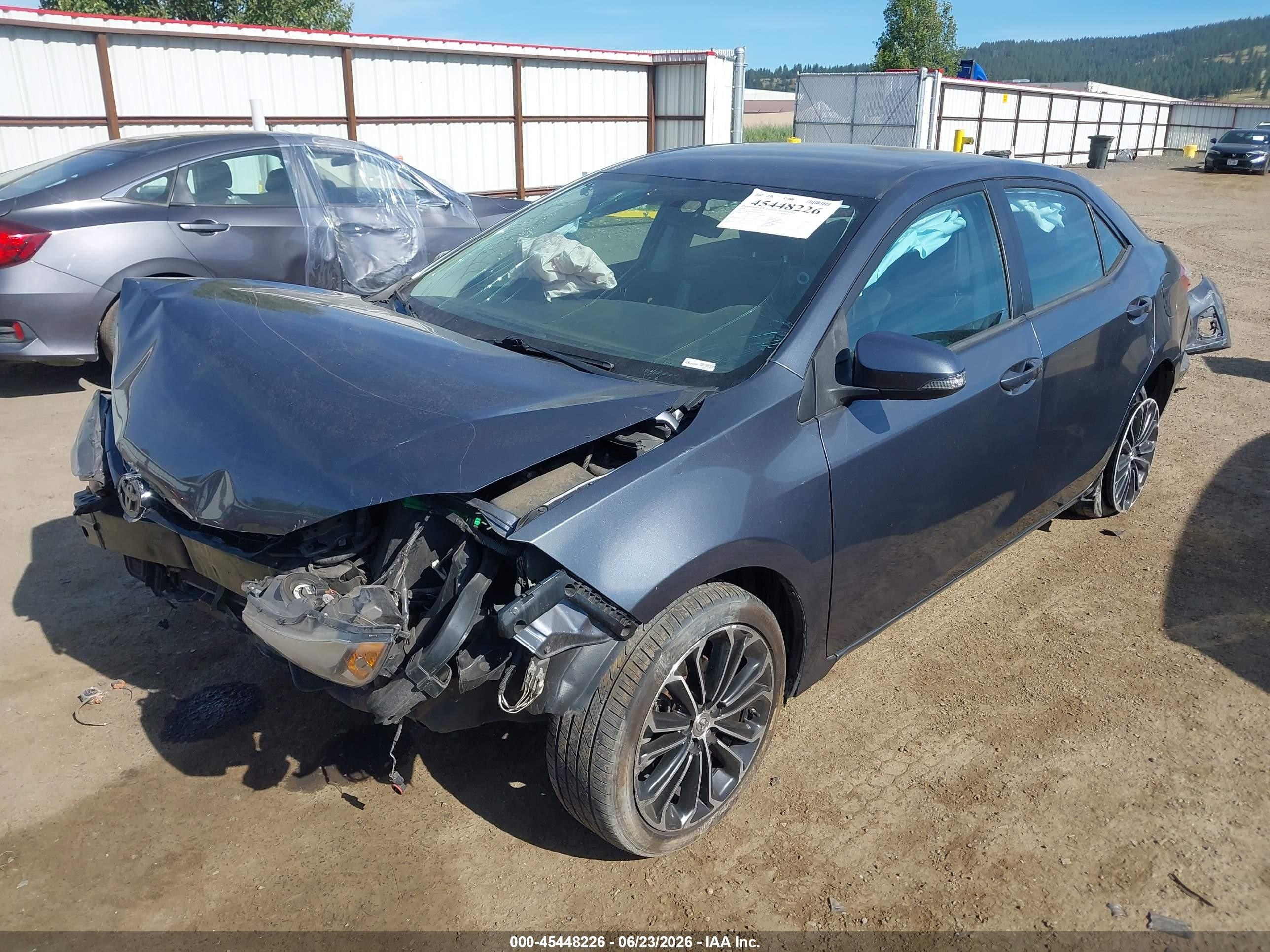 2015 Toyota Corolla S Plus Gray vin: 5YFBURHE8FP333482