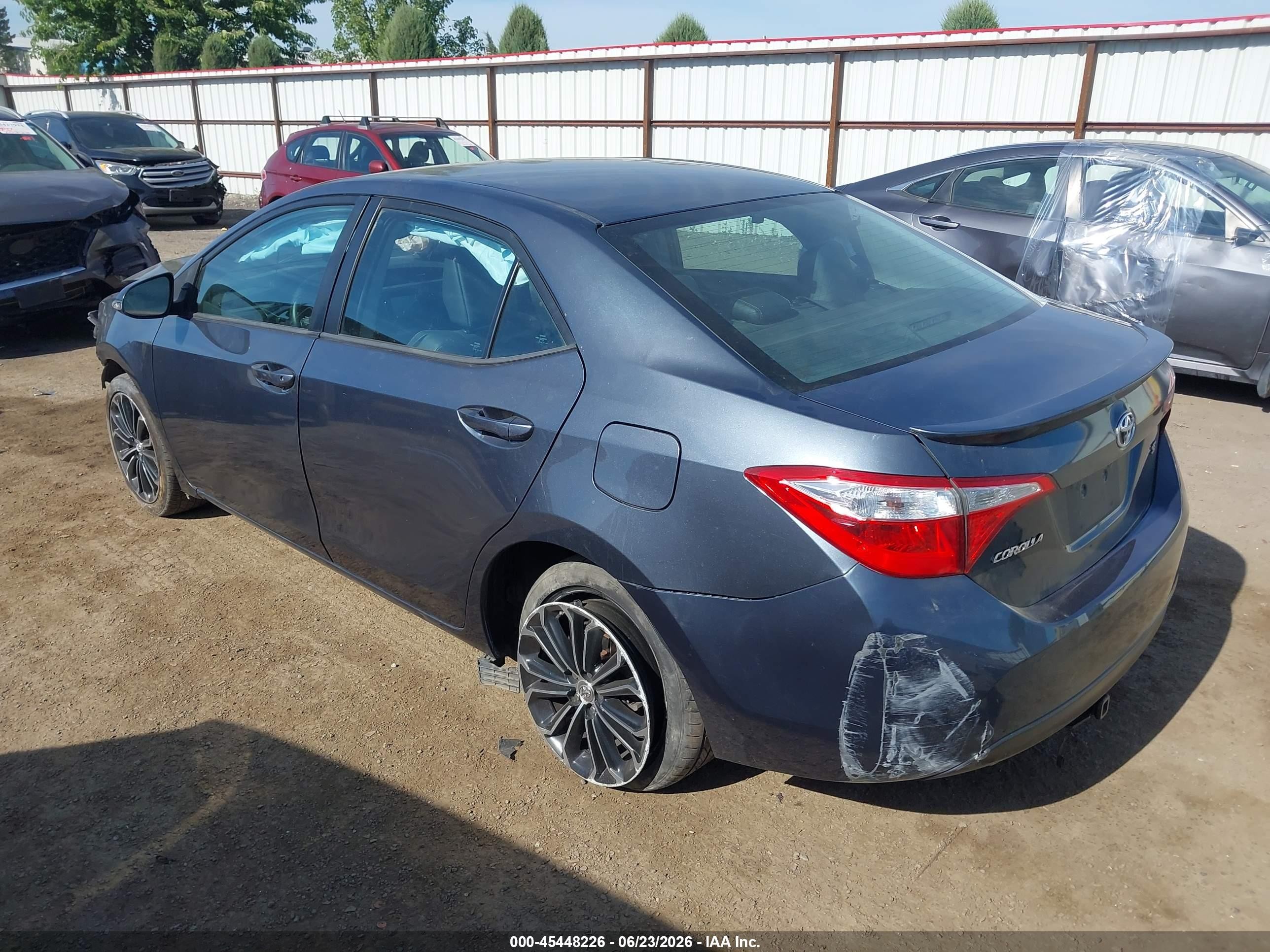 2015 Toyota Corolla S Plus Gray vin: 5YFBURHE8FP333482