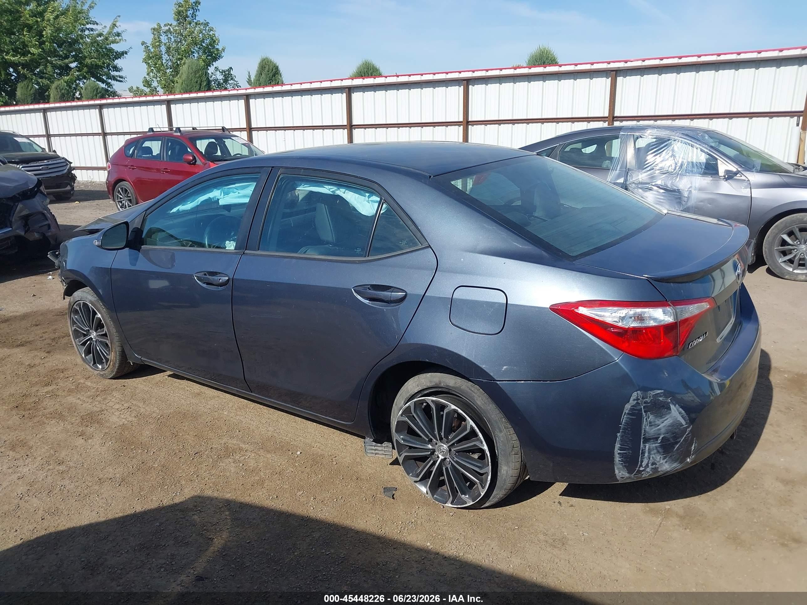 2015 Toyota Corolla S Plus Gray vin: 5YFBURHE8FP333482