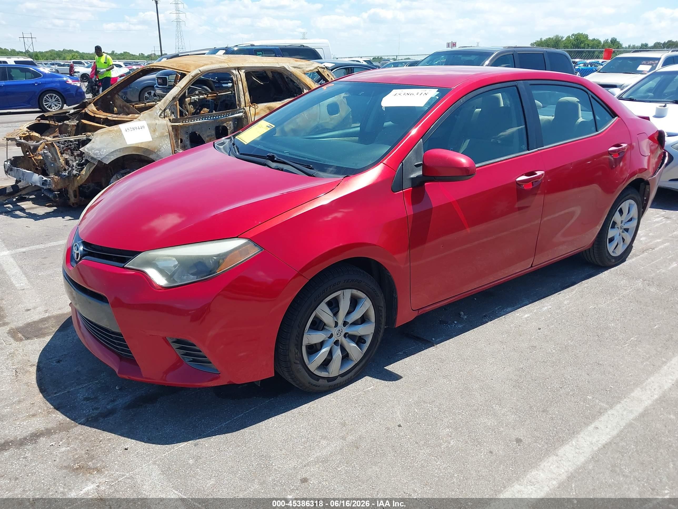 2015 Toyota Corolla Le Red vin: 5YFBURHE8FP347401