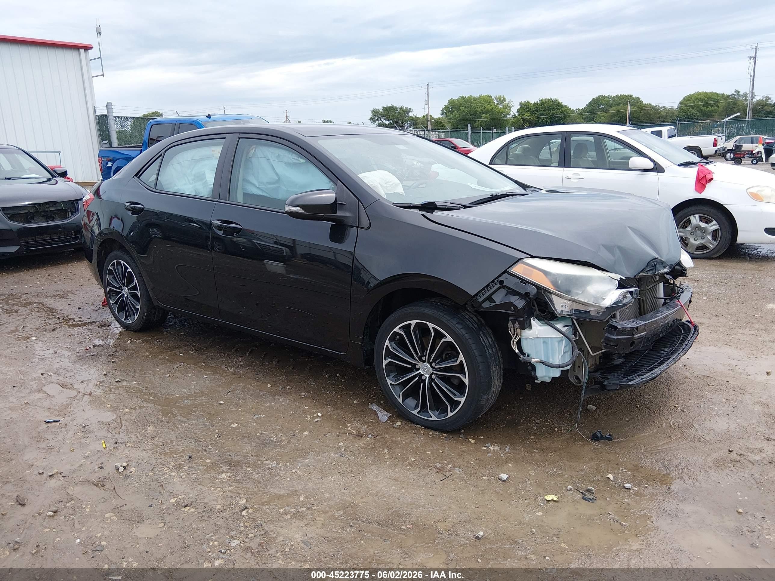 2014 Toyota Corolla S Plus Black vin: 5YFBURHE9EP048661