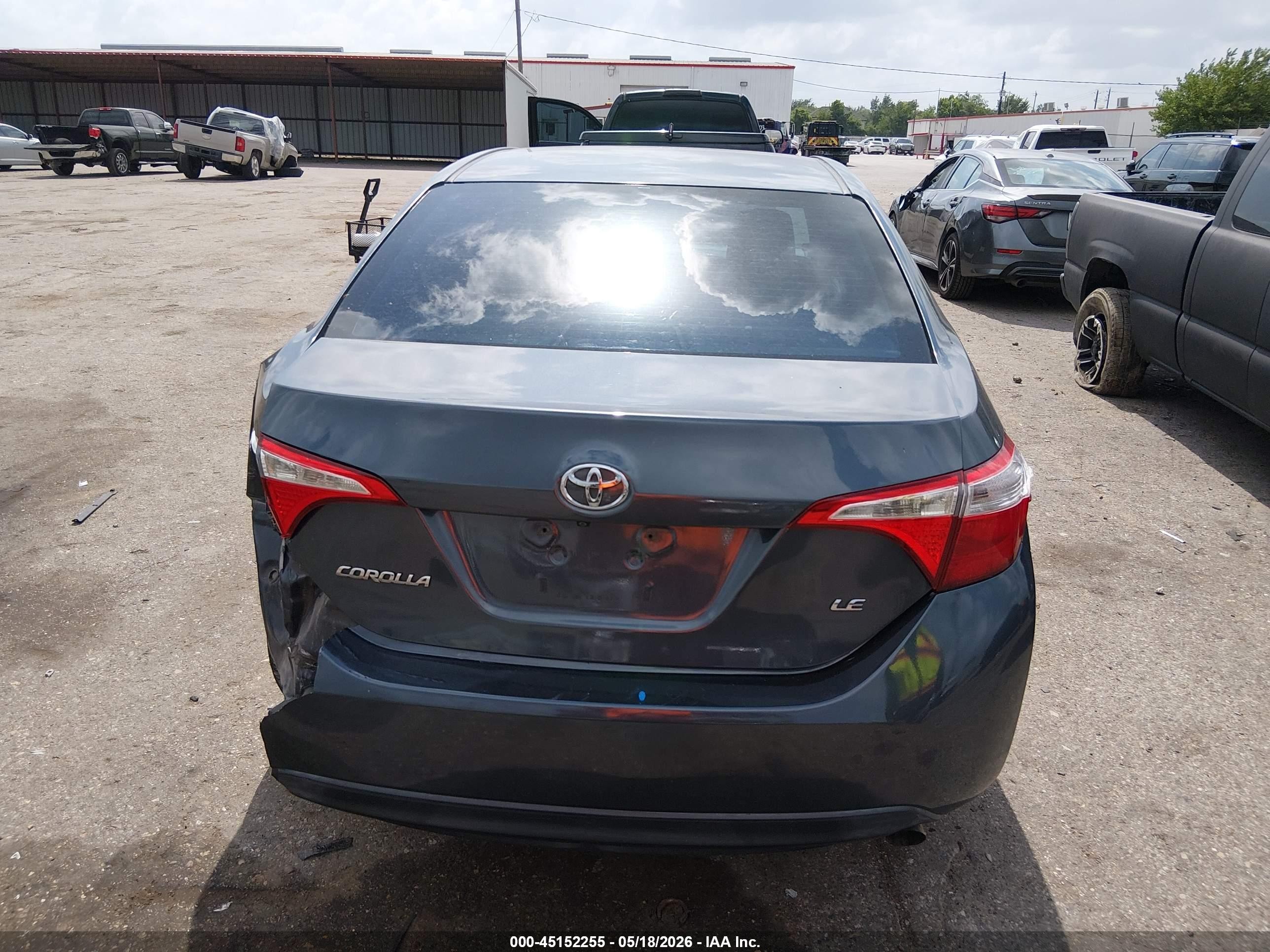 2014 Toyota Corolla Le Серый vin: 5YFBURHE9EP072202