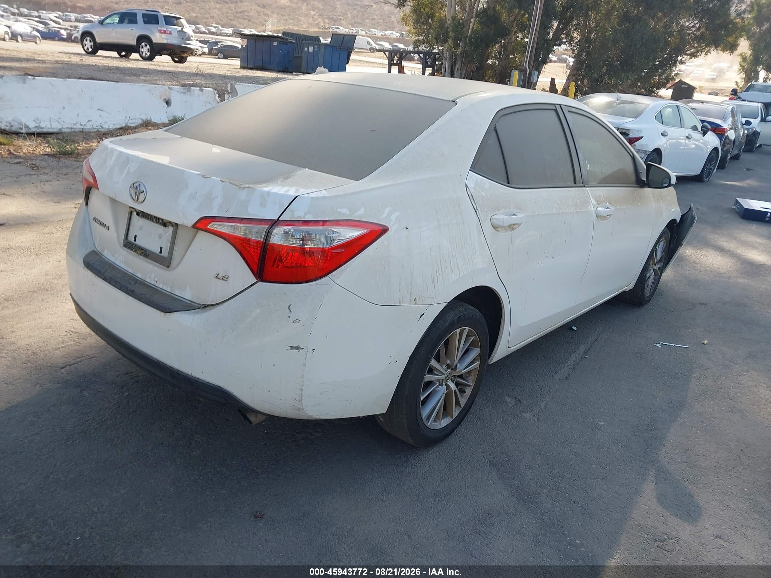 2014 Toyota Corolla Le Plus White vin: 5YFBURHE9EP091574