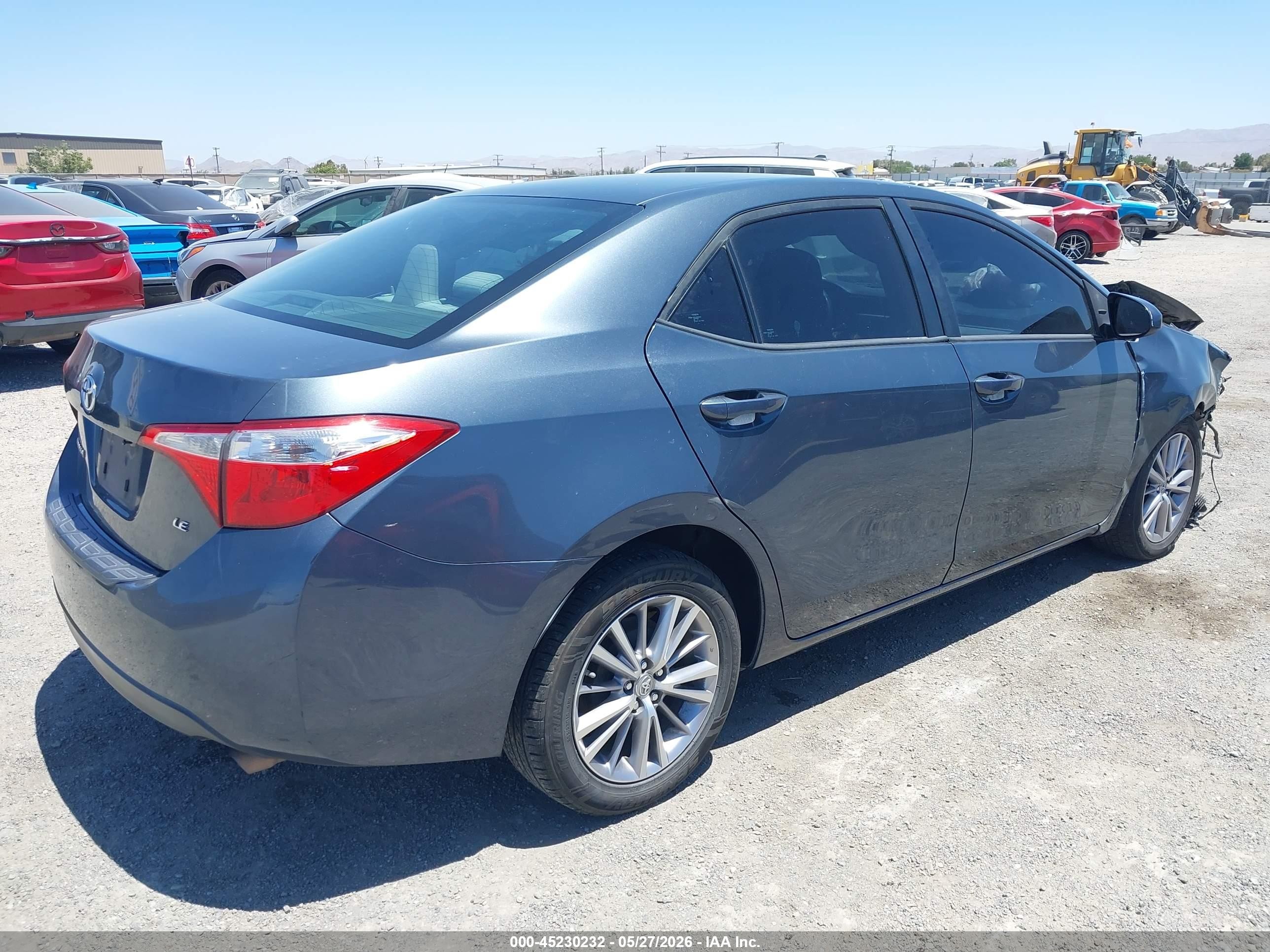 2014 Toyota Corolla Le Plus Gray vin: 5YFBURHE9EP100855
