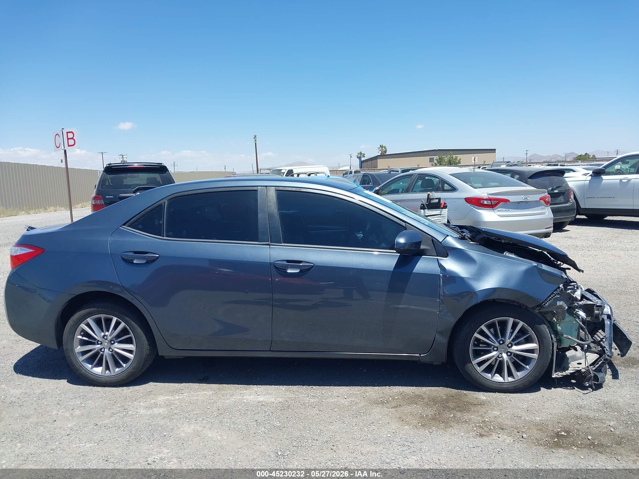 2014 Toyota Corolla Le Plus Gray vin: 5YFBURHE9EP100855