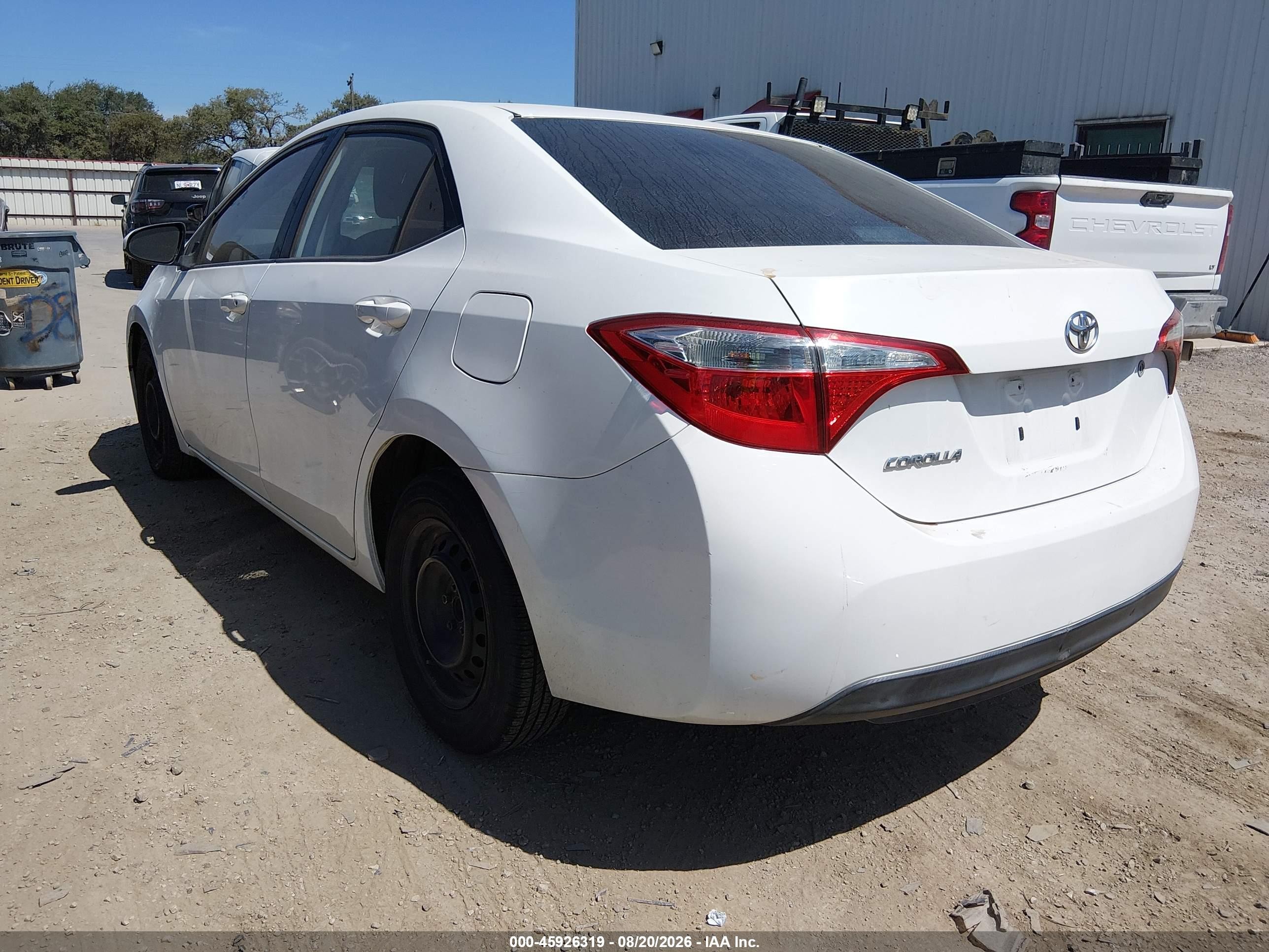 2014 Toyota Corolla L Белый vin: 5YFBURHE9EP104291