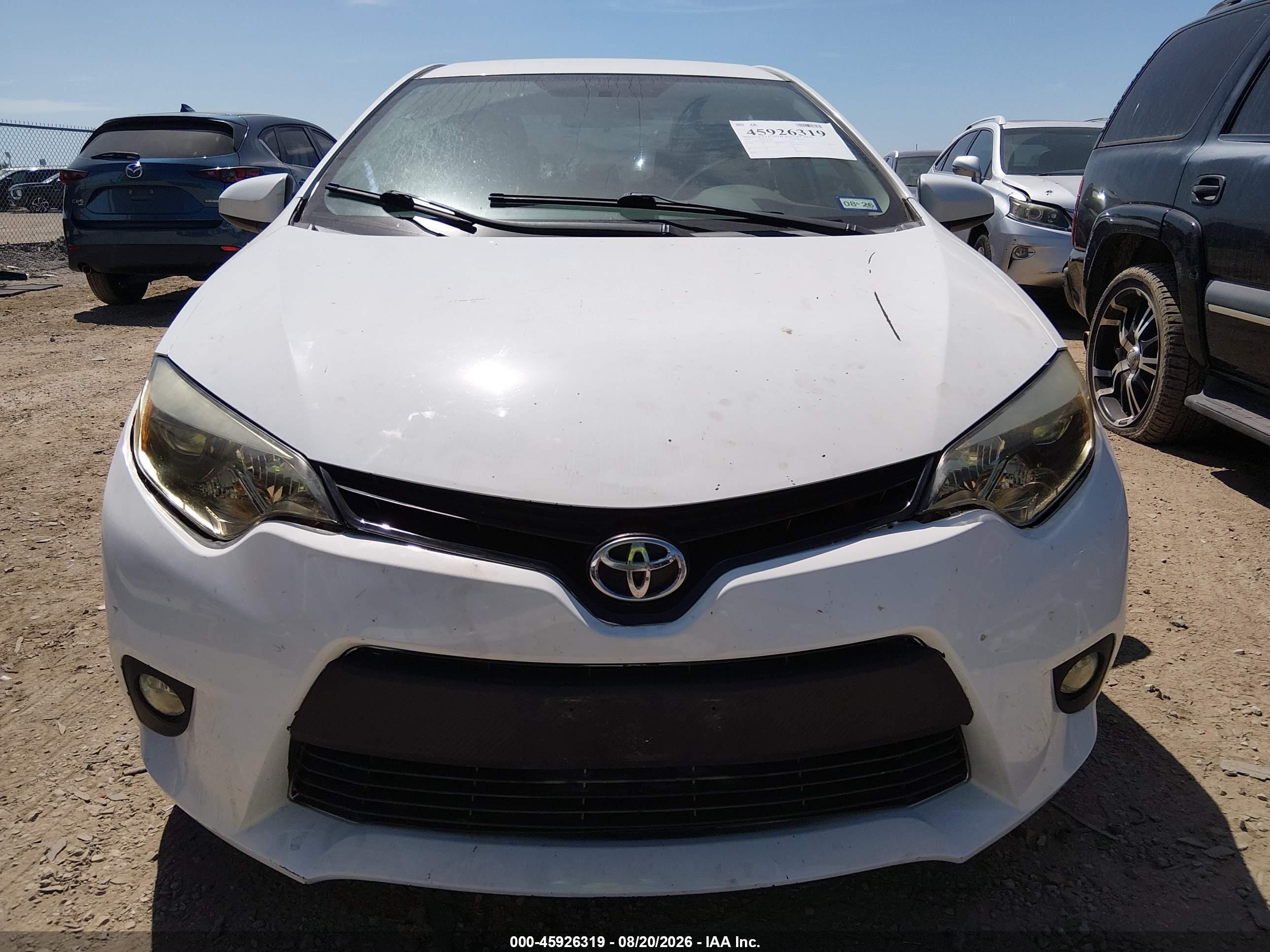 2014 Toyota Corolla L Белый vin: 5YFBURHE9EP104291